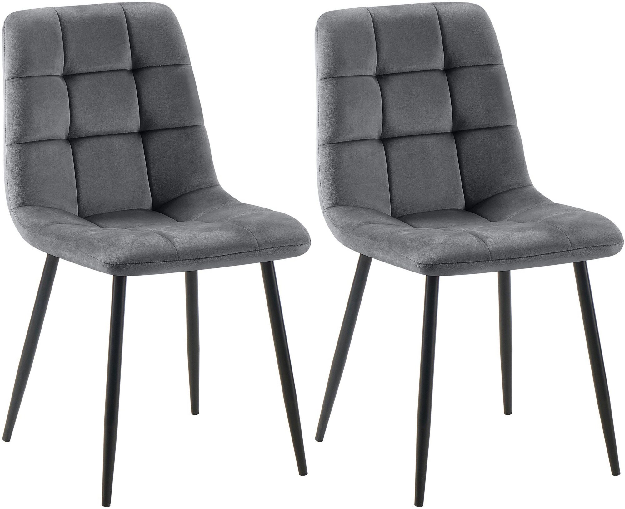 CLP 2er Set Esszimmerstuhl Tilde, K&uuml;chenst&uuml;hle gepolstert mit gestepptem Bezug, Polsterst&uuml;hle mit Metallgestell, bis 150 kg belastbar - Bild 1