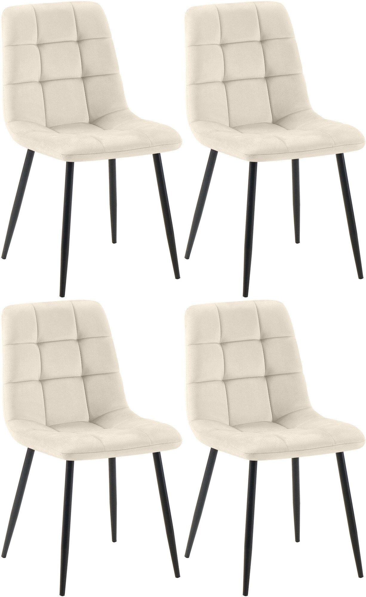 CLP 4er Set Esszimmerstuhl Tilde, K&uuml;chenst&uuml;hle gepolstert mit gestepptem Bezug, Polsterst&uuml;hle mit Metallgestell, bis 150 kg belastbar - Bild 1