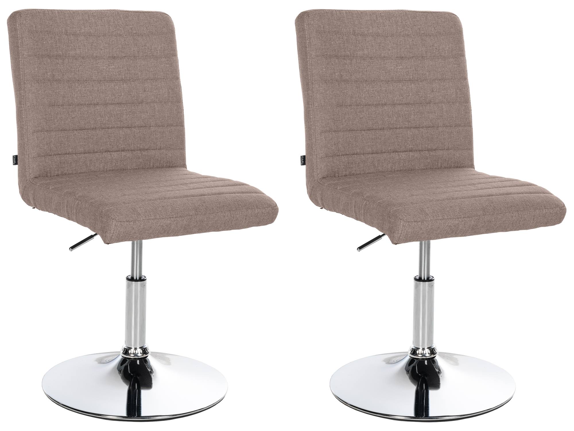 CLP 2er Set Esszimmerstuhl Elvas Stoff I H&ouml;henverstellbar Und 360 Grad Drehbar, Mit Bodenschonern I Wohnzimmerstuhl Mit Gestell In Chromoptik - Bild 1