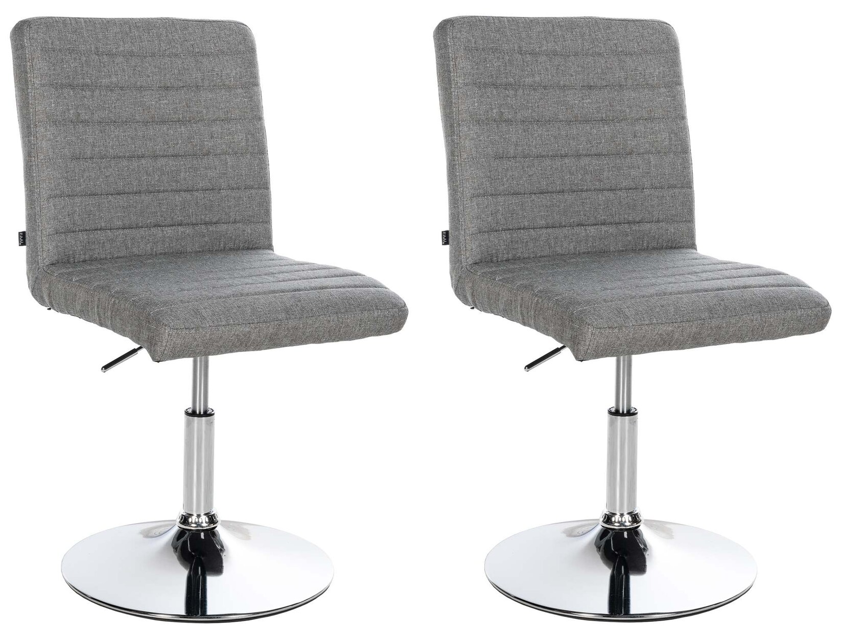 CLP 2er Set Esszimmerstuhl Elvas Stoff I Höhenverstellbar Und 360 Grad Drehbar, Mit Bodenschonern I Wohnzimmerstuhl Mit Gestell In Chromoptik | 04255716328757