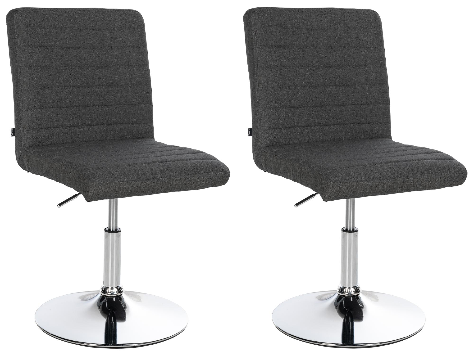 CLP 2er Set Esszimmerstuhl Elvas Stoff I H&ouml;henverstellbar Und 360 Grad Drehbar, Mit Bodenschonern I Wohnzimmerstuhl Mit Gestell In Chromoptik - Bild 1