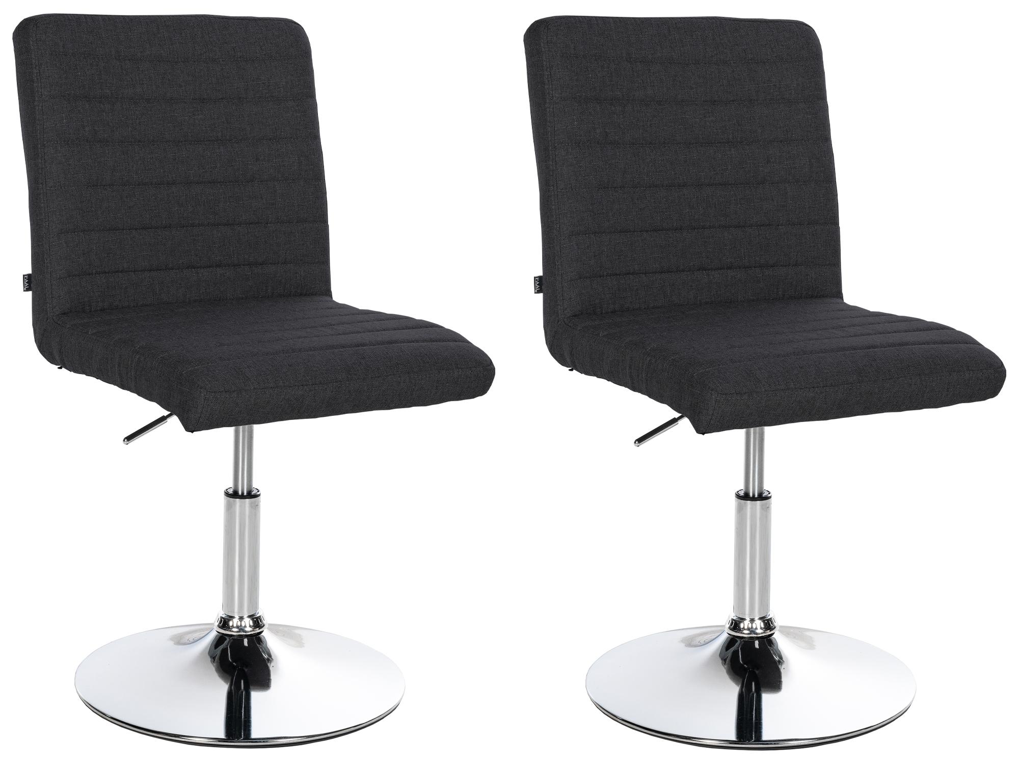 CLP 2er Set Esszimmerstuhl Elvas Stoff I H&ouml;henverstellbar Und 360 Grad Drehbar, Mit Bodenschonern I Wohnzimmerstuhl Mit Gestell In Chromoptik - Bild 1