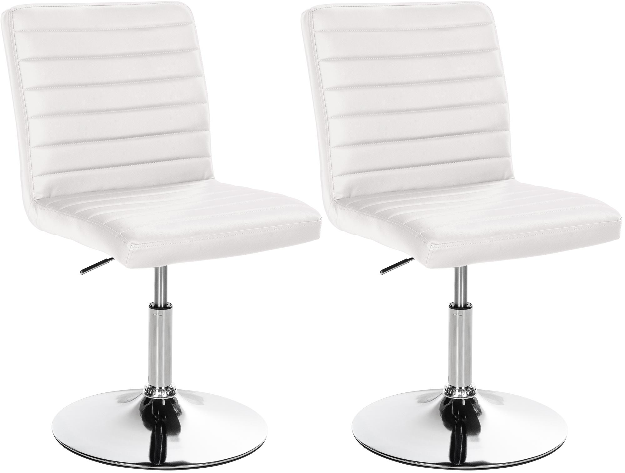 CLP 2er Set Esszimmerstuhl Elvas Kunstleder Bezug I Besucherstuhl Mit Fu&szlig; In Chromoptik I H&ouml;henverstellbar, 360 Grad Drehbar Mit Bodenschonern - Bild 1