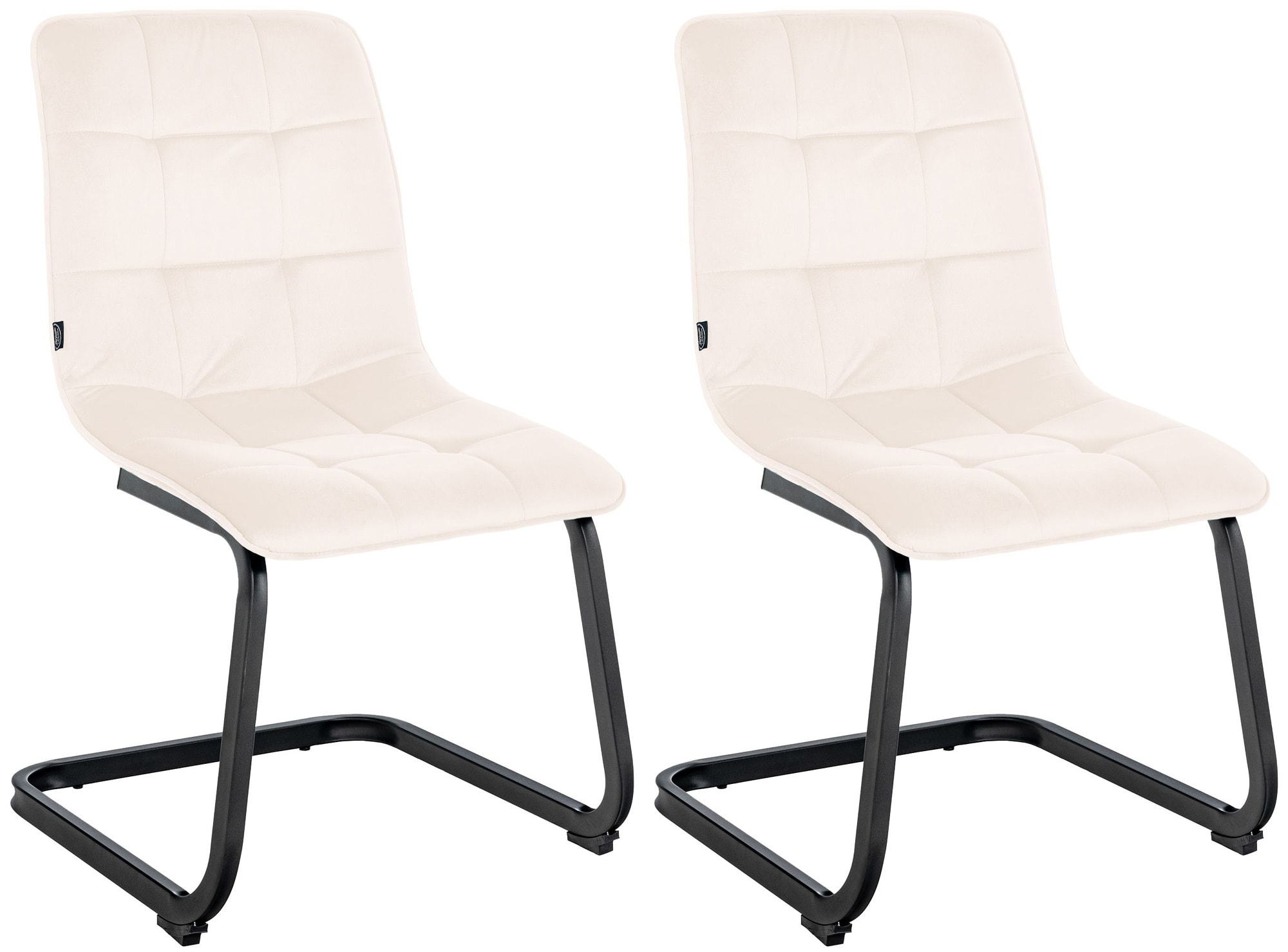 CLP 2er Set Esszimmerstuhl Vermont Mit Samt-Bezug I Gepolsterter Freischwinger-Stuhl - Bild 1