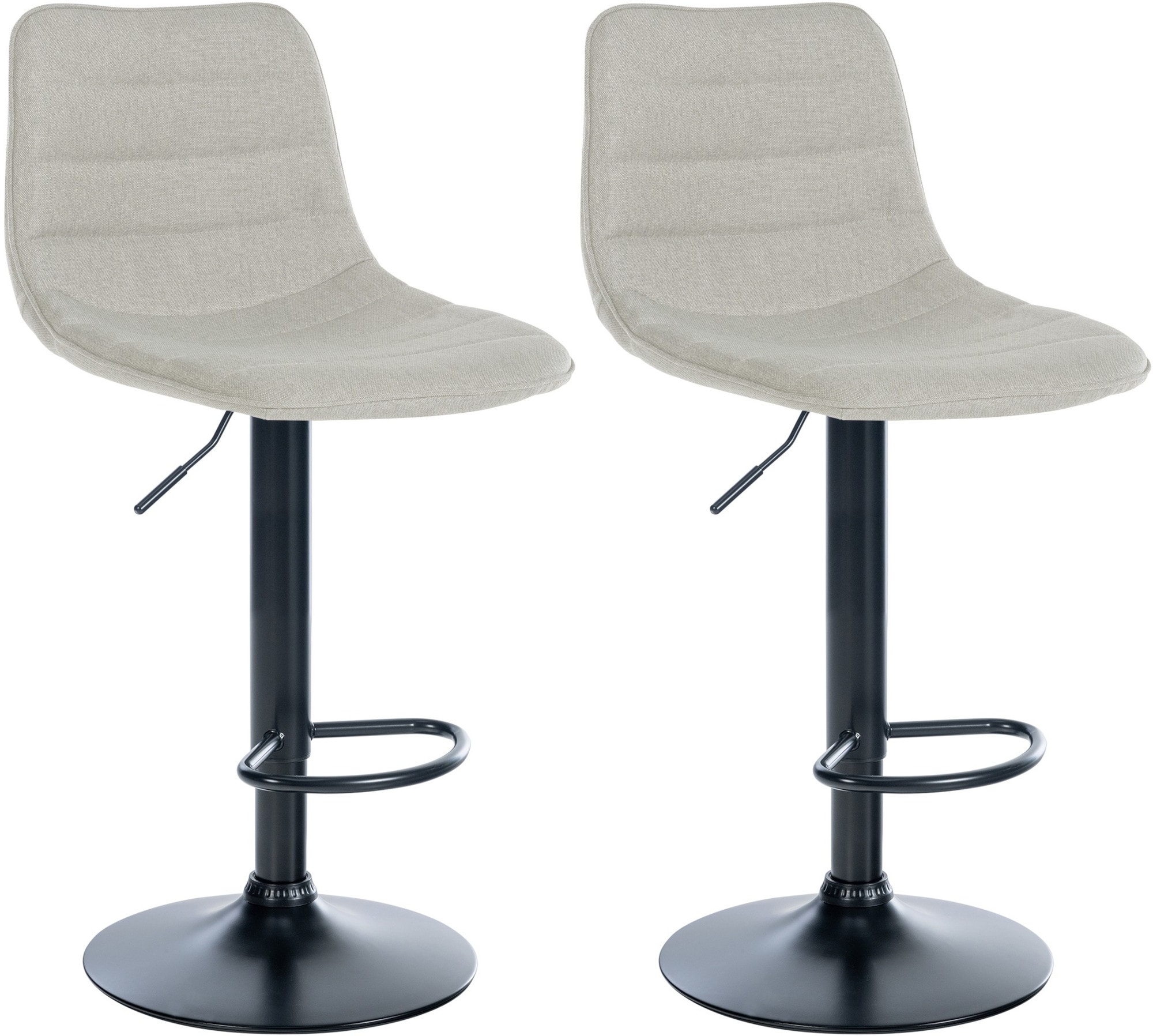 CLP 2er Set Barhocker Lex Stoff I H&ouml;henverstellbare Thekenhocker Mit Stoffbezug I Drehbare Tresenst&uuml;hle Mit Metallgestell - Bild 1