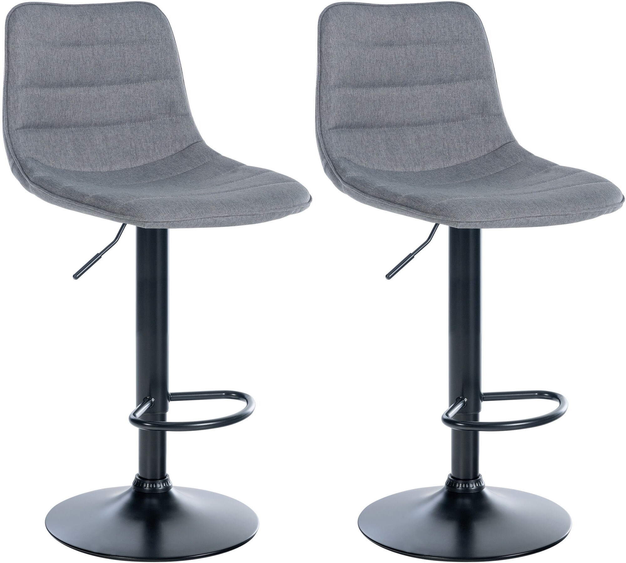 CLP 2er Set Barhocker Lex Stoff I H&ouml;henverstellbare Thekenhocker Mit Stoffbezug I Drehbare Tresenst&uuml;hle Mit Metallgestell - Bild 1
