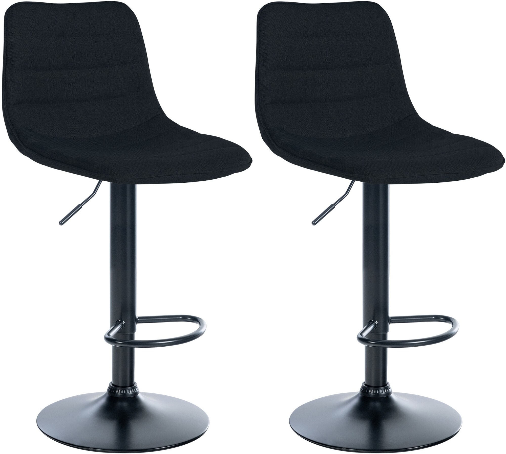 CLP 2er Set Barhocker Lex Stoff I H&ouml;henverstellbare Thekenhocker Mit Stoffbezug I Drehbare Tresenst&uuml;hle Mit Metallgestell - Bild 1