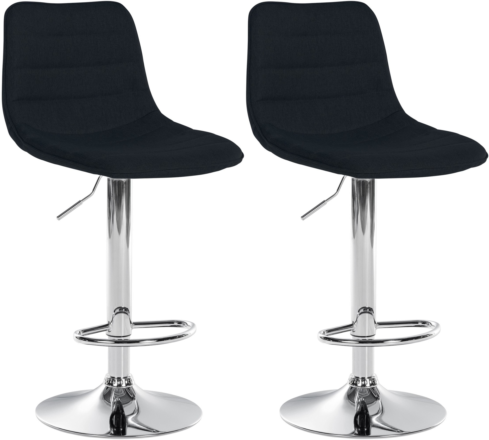 CLP 2er Set Barhocker Lex Stoff I H&ouml;henverstellbare Thekenhocker Mit Stoffbezug I Drehbare Tresenst&uuml;hle Mit Metallgestell - Bild 1