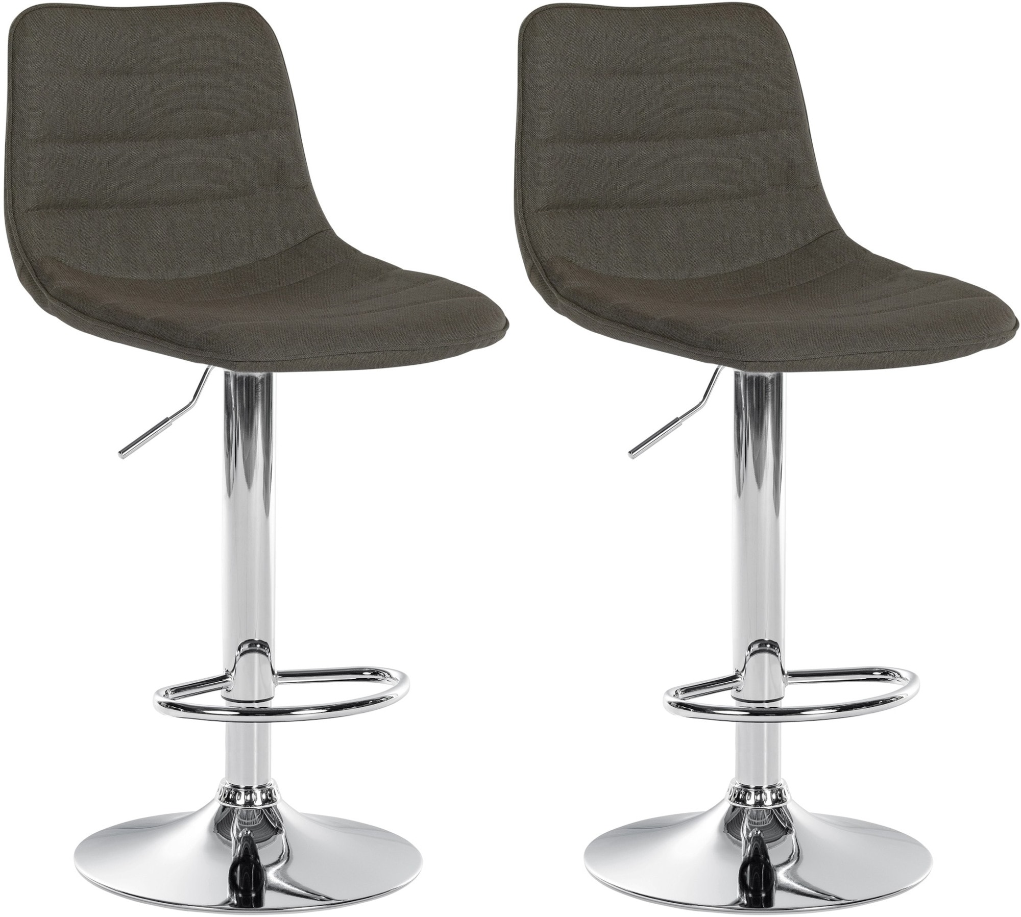 CLP 2er Set Barhocker Lex Stoff I H&ouml;henverstellbare Thekenhocker Mit Stoffbezug I Drehbare Tresenst&uuml;hle Mit Metallgestell - Bild 1