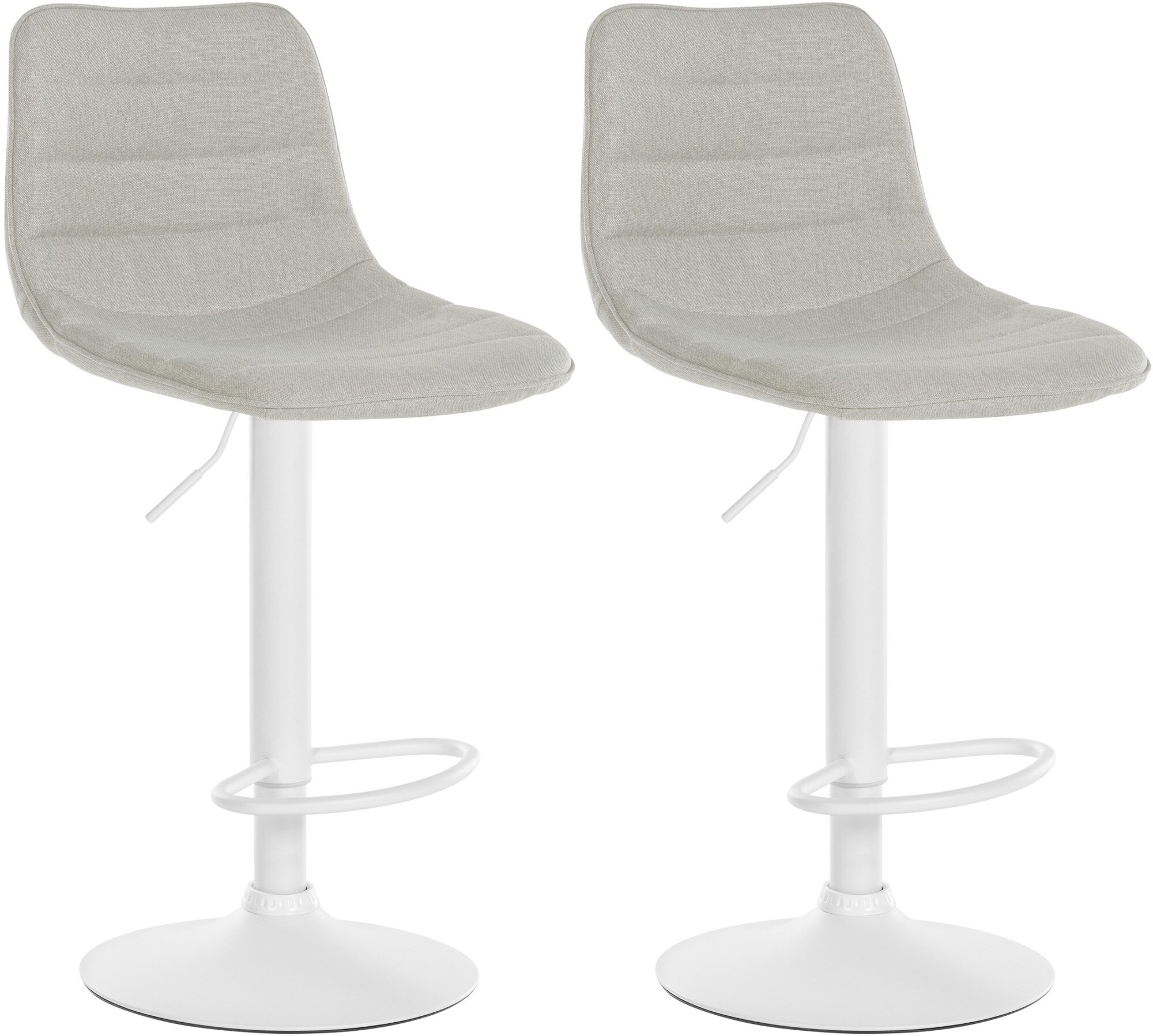 CLP 2er Set Barhocker Lex Stoff I H&ouml;henverstellbare Thekenhocker Mit Stoffbezug I Drehbare Tresenst&uuml;hle Mit Metallgestell - Bild 1