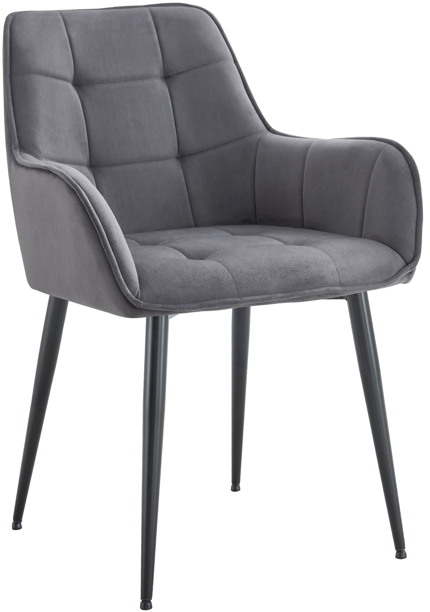 CLP Esszimmerstuhl Ferndale mit Samtbezug I Gesteppter Sessel mit robustem Metallbeinen f&uuml;r Wohnzimmer I Lehnstuhl mit Polsterung & Bodenschutz - Bild 1