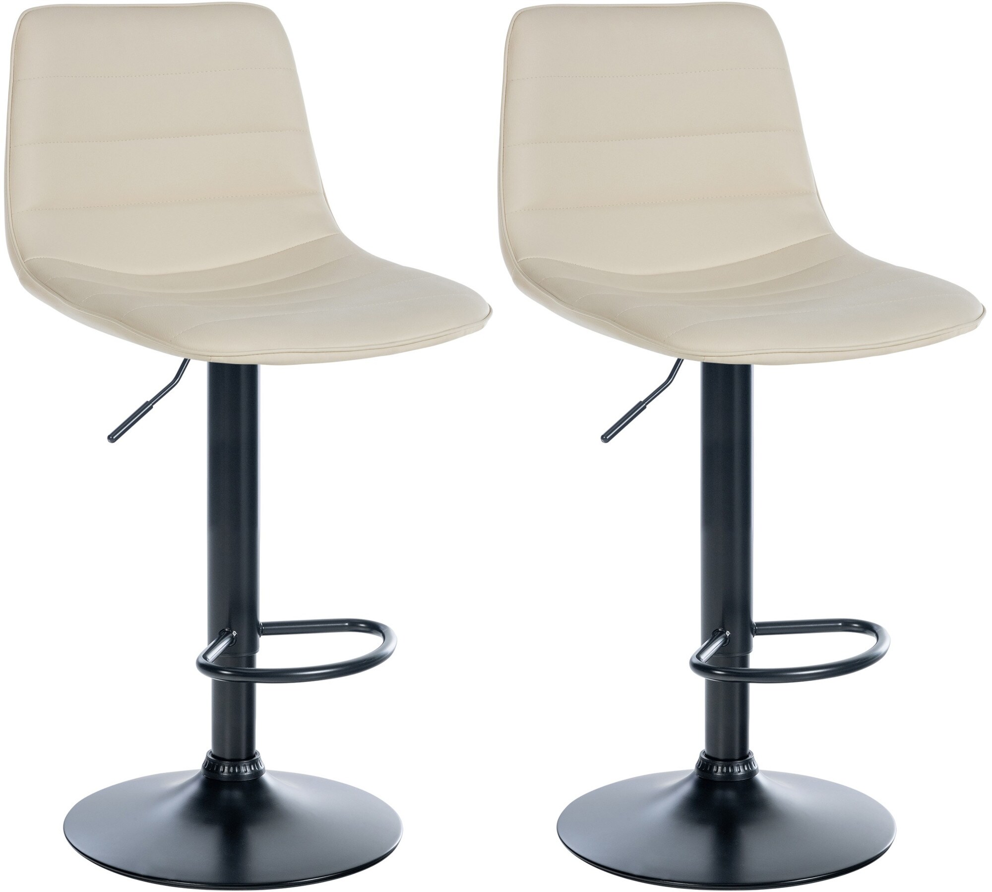 CLP 2er Set Barhocker Lex Kunstleder I H&ouml;henverstellbare Thekenhocker Mit Kunstlederbezug I Drehbare Tresenst&uuml;hle Mit Metallgestell - Bild 1