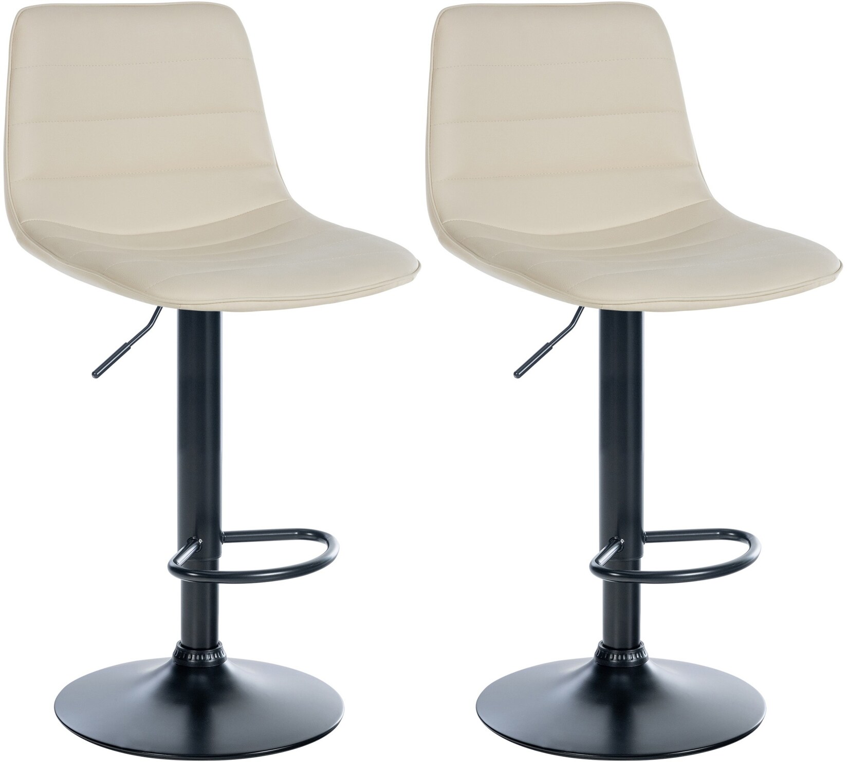 CLP 2er Set Barhocker Lex Kunstleder I Höhenverstellbare Thekenhocker Mit Kunstlederbezug I Drehbare Tresenstühle Mit Metallgestell