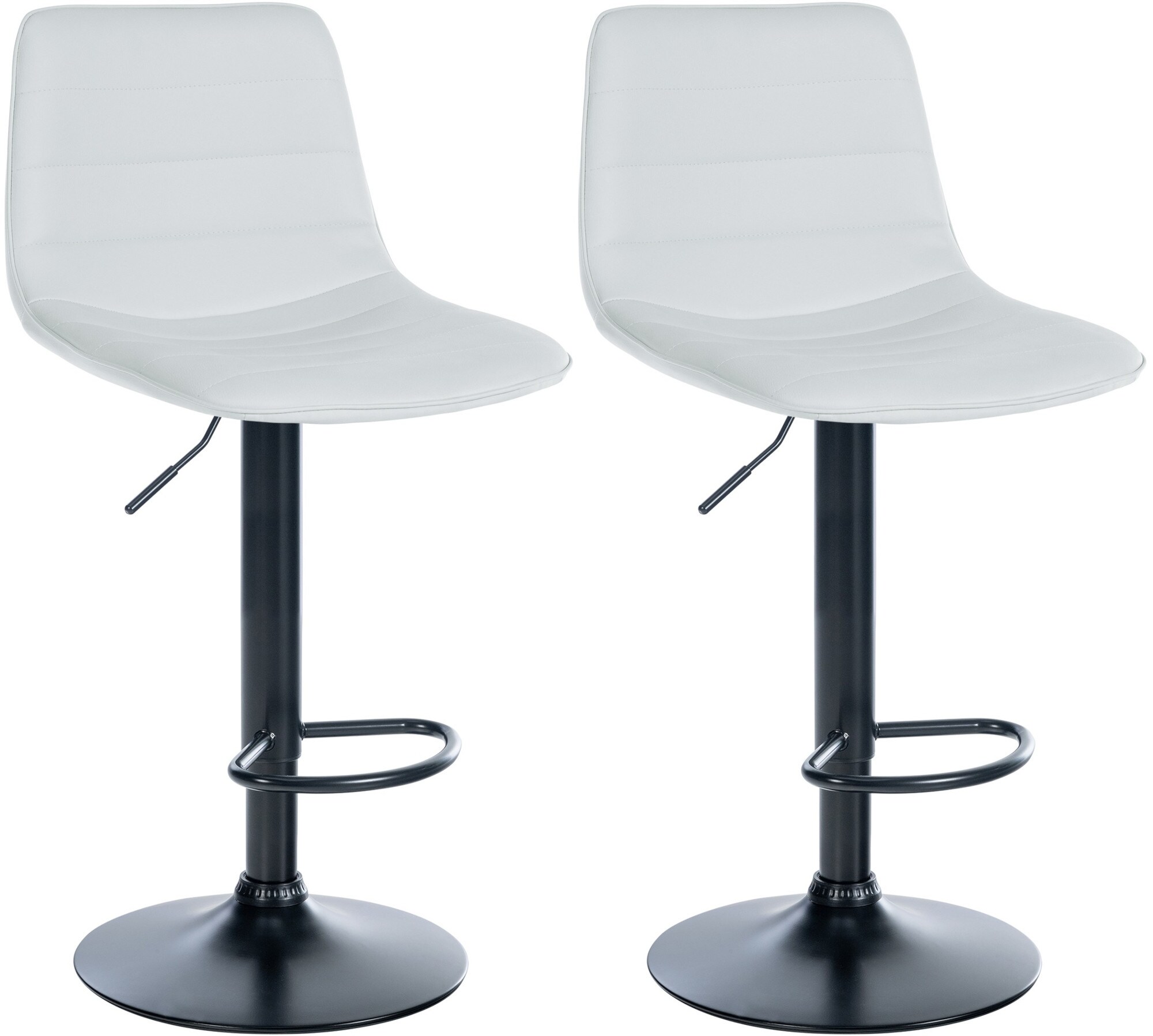 CLP 2er Set Barhocker Lex Kunstleder I H&ouml;henverstellbare Thekenhocker Mit Kunstlederbezug I Drehbare Tresenst&uuml;hle Mit Metallgestell - Bild 1