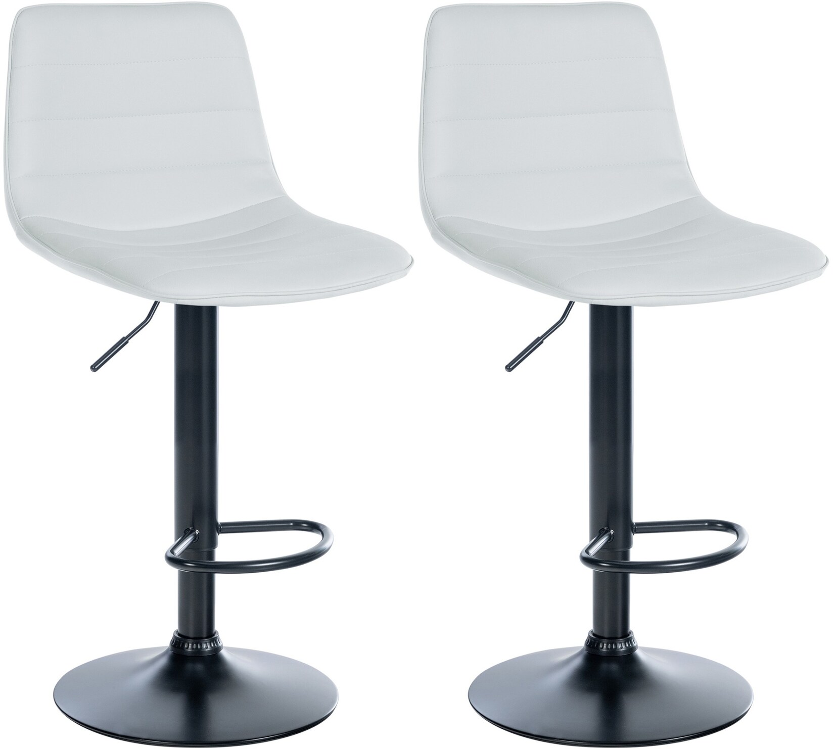 CLP 2er Set Barhocker Lex Kunstleder I Höhenverstellbare Thekenhocker Mit Kunstlederbezug I Drehbare Tresenstühle Mit Metallgestell | 04255716329815