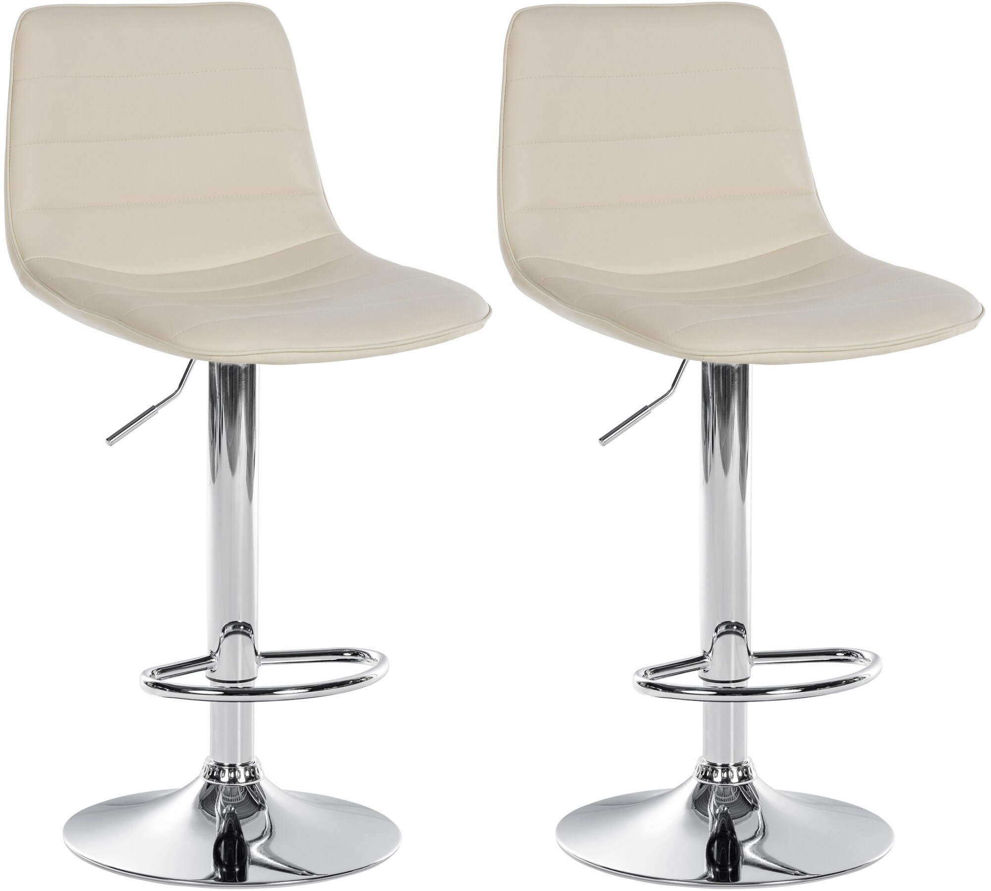 CLP 2er Set Barhocker Lex Kunstleder I H&ouml;henverstellbare Thekenhocker Mit Kunstlederbezug I Drehbare Tresenst&uuml;hle Mit Metallgestell - Bild 1