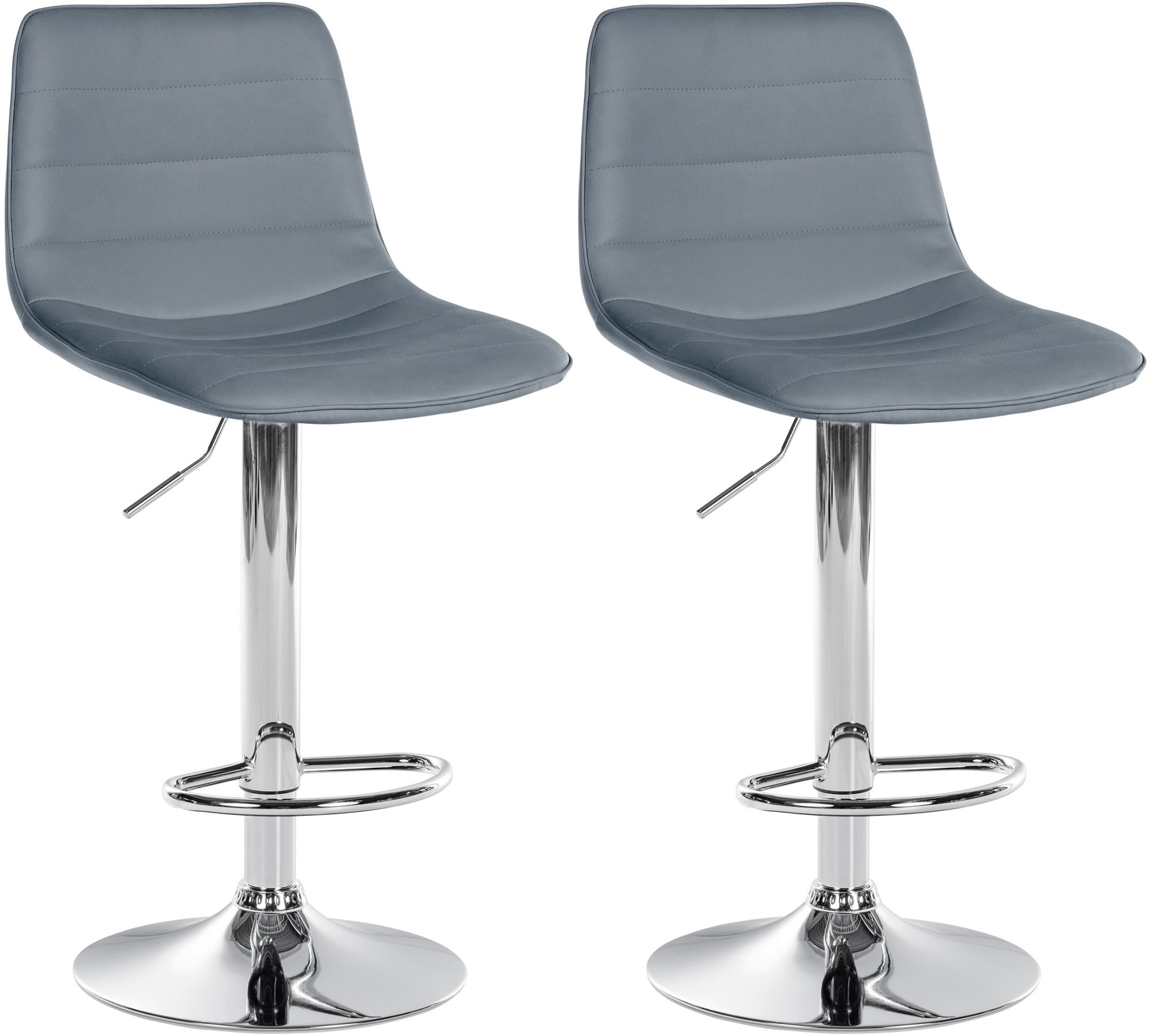 CLP 2er Set Barhocker Lex Kunstleder I H&ouml;henverstellbare Thekenhocker Mit Kunstlederbezug I Drehbare Tresenst&uuml;hle Mit Metallgestell - Bild 1