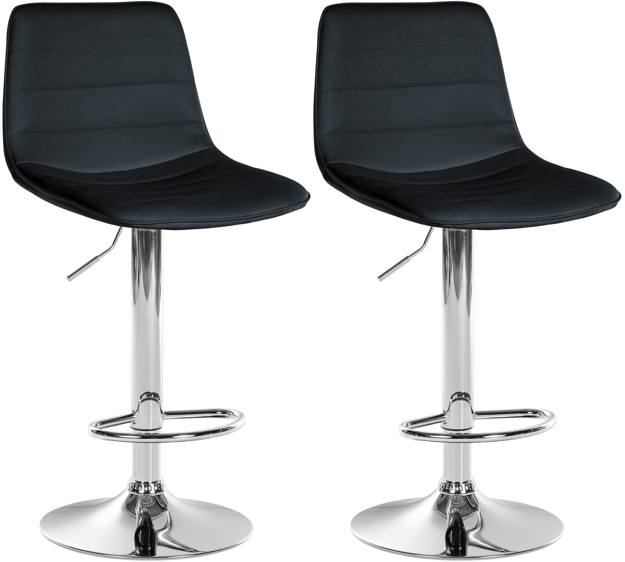 CLP 2er Set Barhocker Lex Kunstleder I H&ouml;henverstellbare Thekenhocker Mit Kunstlederbezug I Drehbare Tresenst&uuml;hle Mit Metallgestell - Bild 1