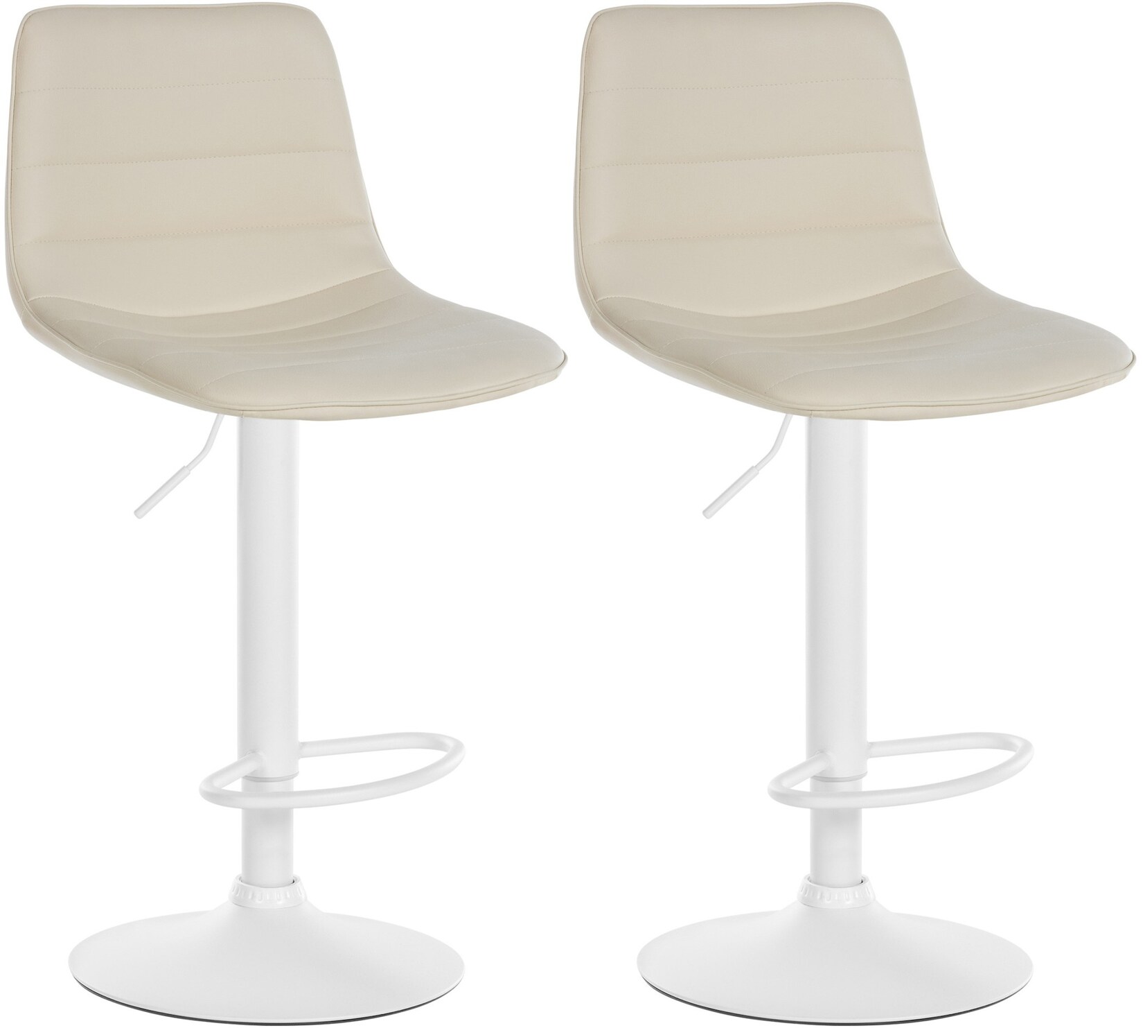 CLP 2er Set Barhocker Lex Kunstleder I Höhenverstellbare Thekenhocker Mit Kunstlederbezug I Drehbare Tresenstühle Mit Metallgestell