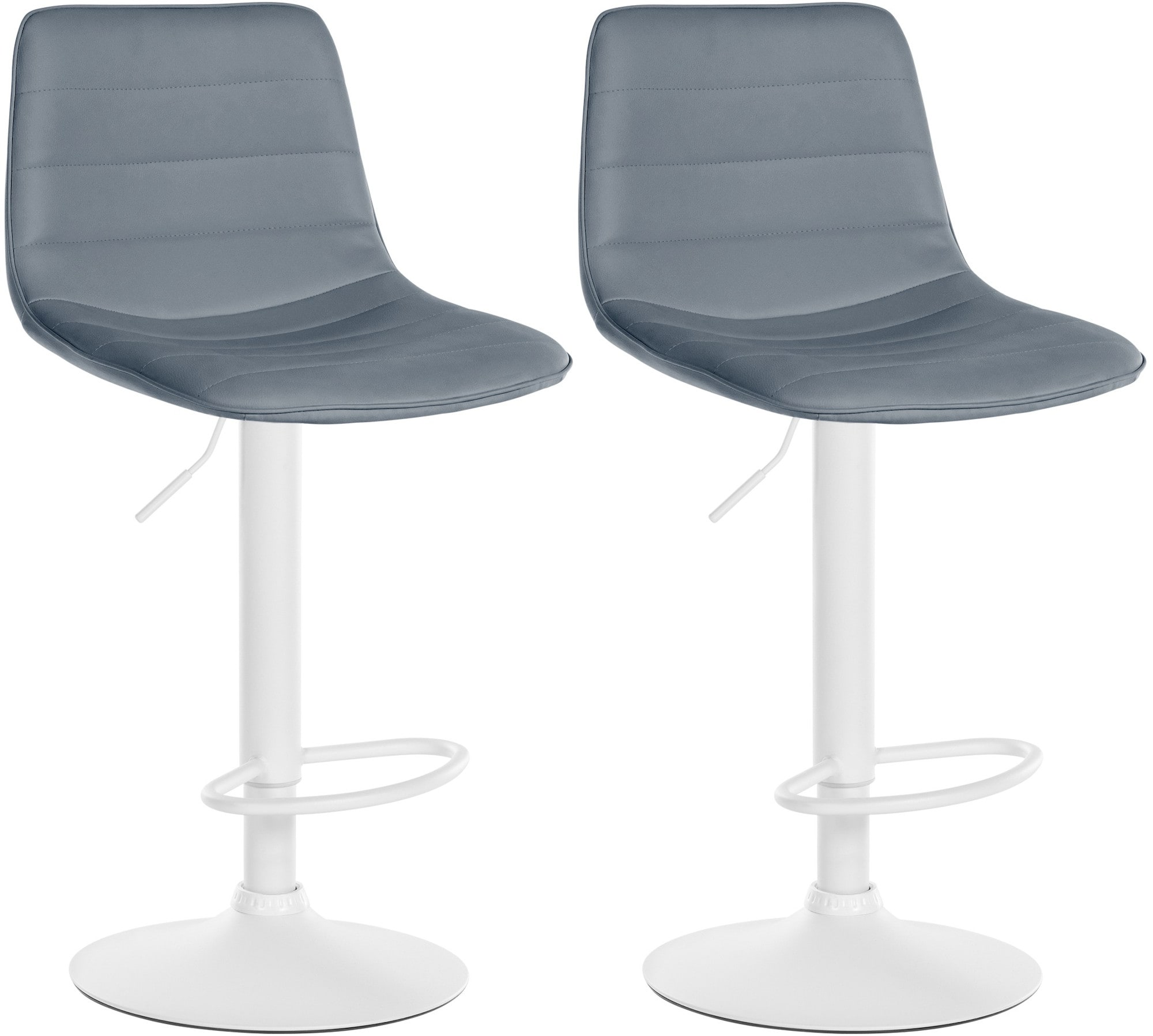 CLP 2er Set Barhocker Lex Kunstleder I H&ouml;henverstellbare Thekenhocker Mit Kunstlederbezug I Drehbare Tresenst&uuml;hle Mit Metallgestell - Bild 1