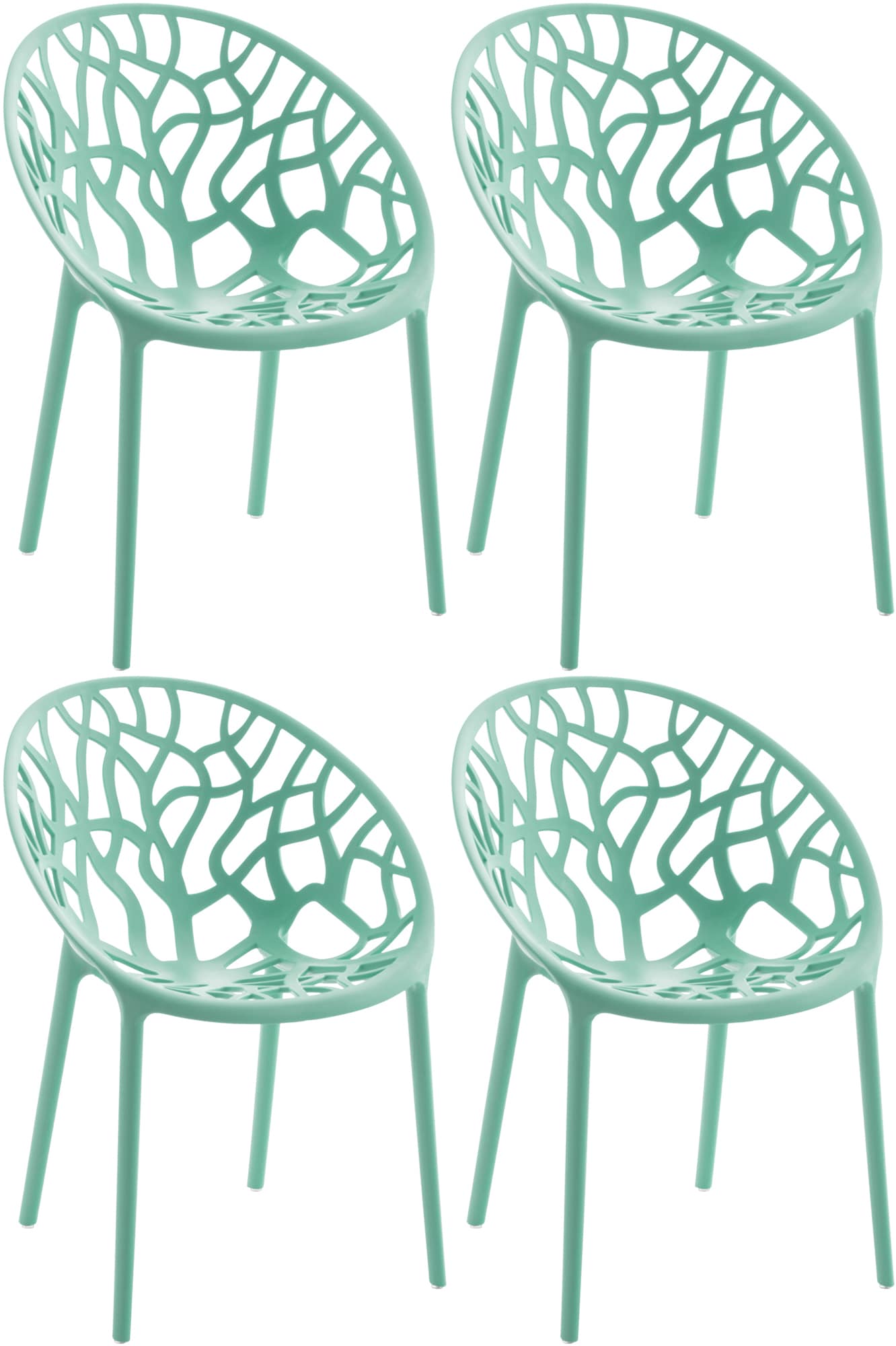 CLP Gartenstuhl 4er Set, stapelbar und wetterfest, modern mit nicht verstellbaren Armlehnen, Gestell Kunststoff, Hope - Bild 1