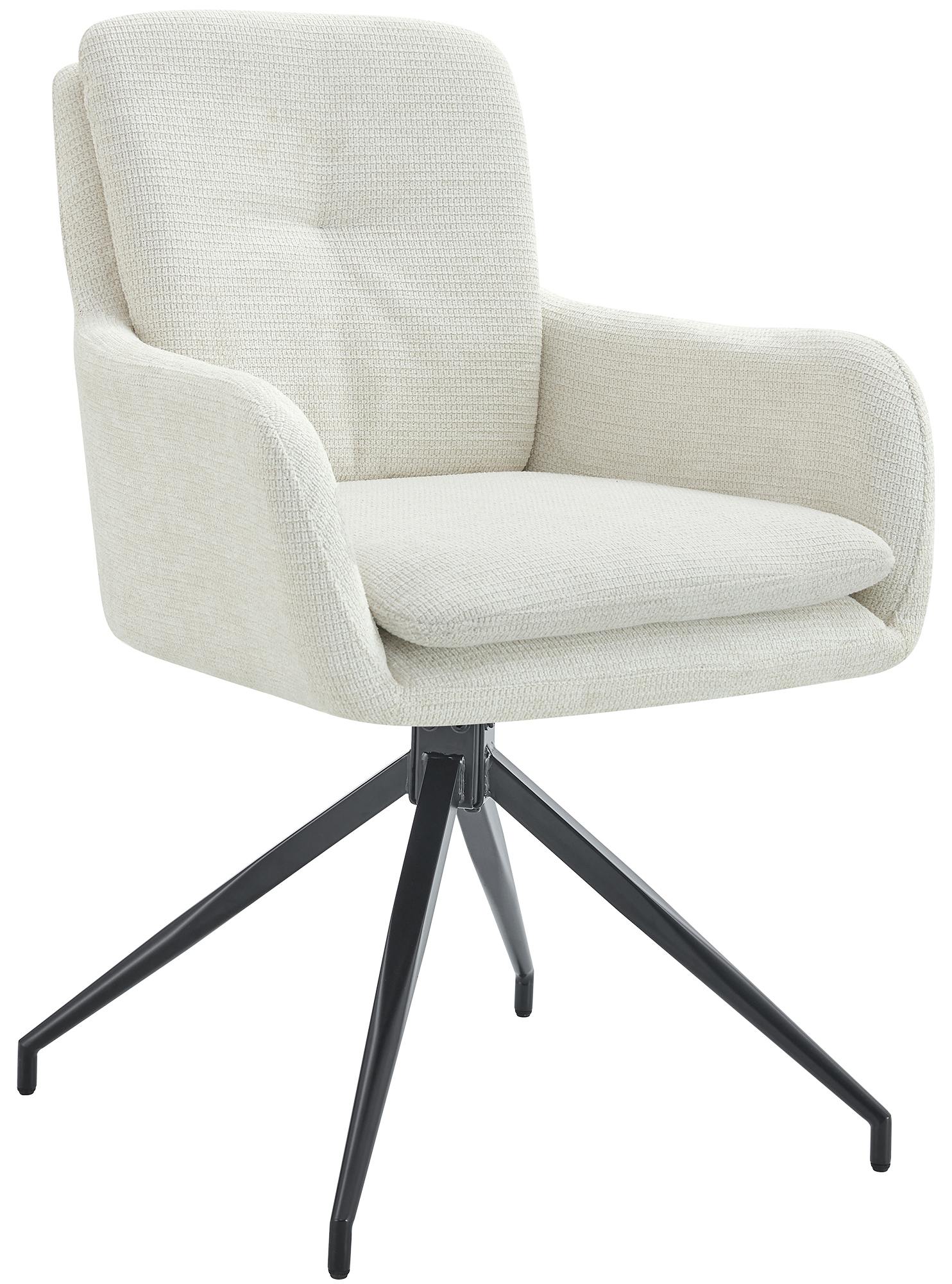 CLP Esszimmerstuhl drehbar Pickett Stoff, 180&deg; schwenkbarer Sessel mit Armlehne und R&uuml;ckenlehne, belastbar bis 150 kg - Bild 1