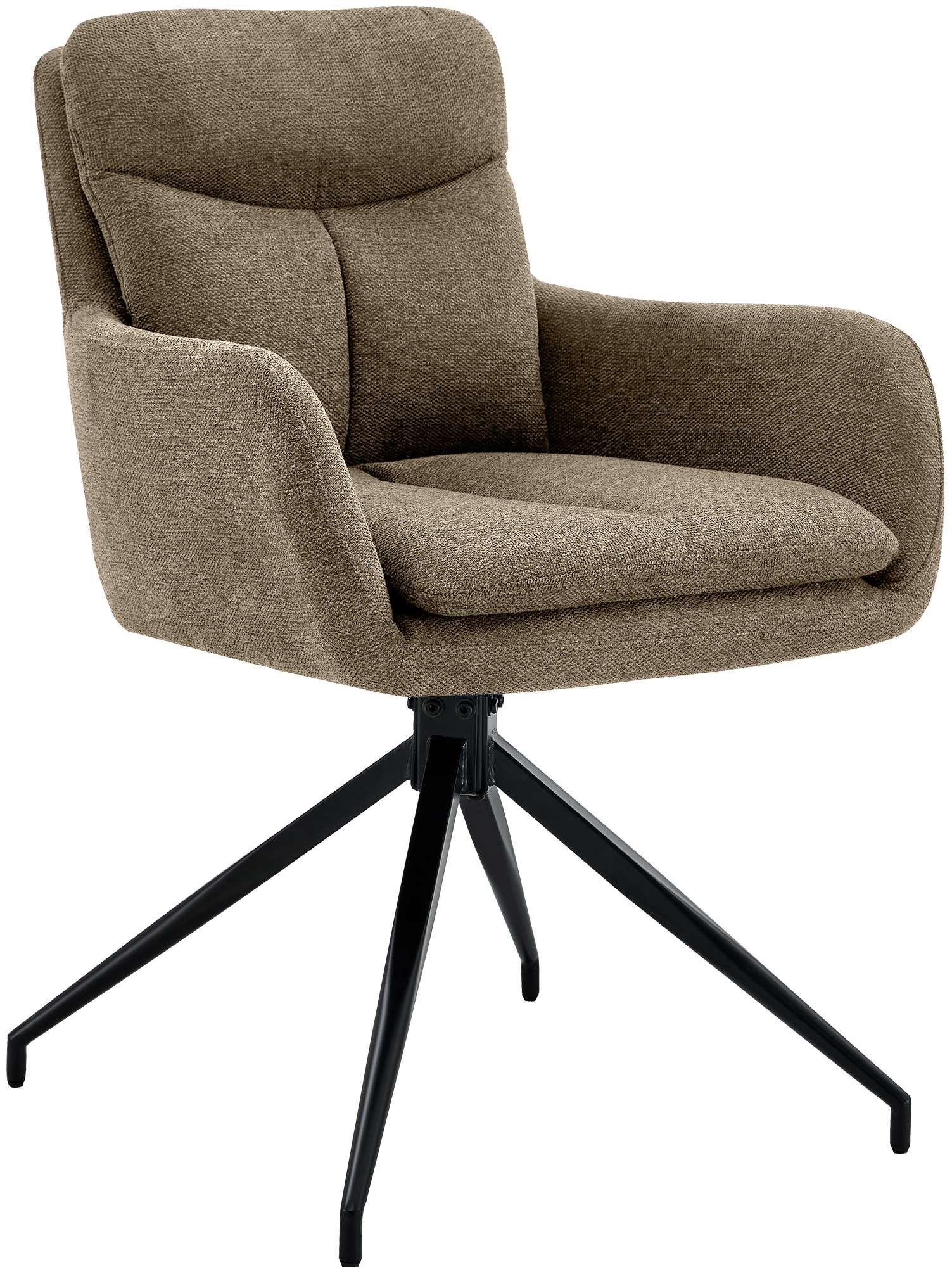 CLP Esszimmerstuhl drehbar Somers Stoff, 180&deg; schwenkbarer Sessel mit Armlehne und R&uuml;ckenlehne, K&uuml;chenstuhl gepolstert - Bild 1