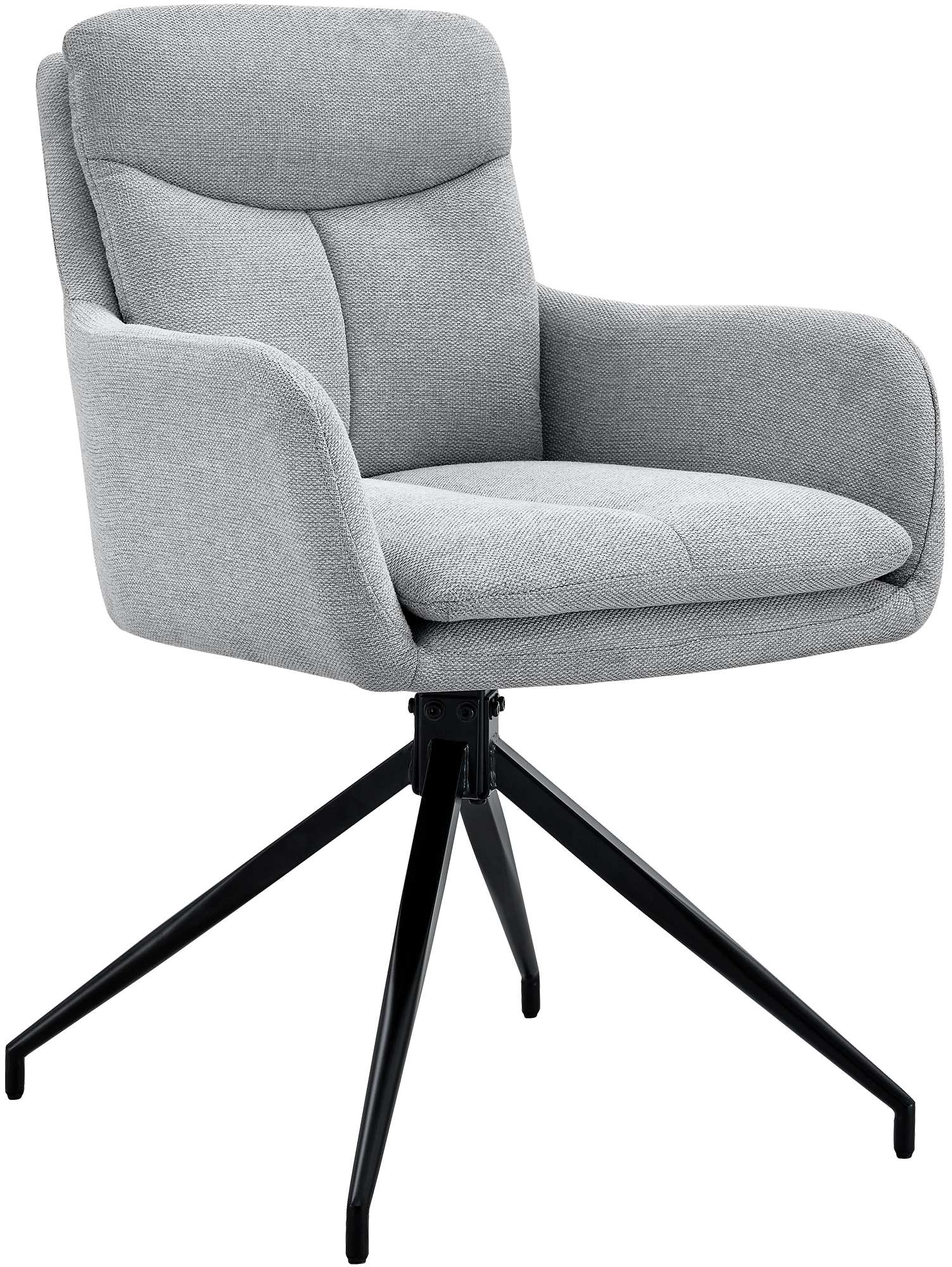 CLP Esszimmerstuhl drehbar Somers Stoff, 180&deg; schwenkbarer Sessel mit Armlehne und R&uuml;ckenlehne, K&uuml;chenstuhl gepolstert - Bild 1