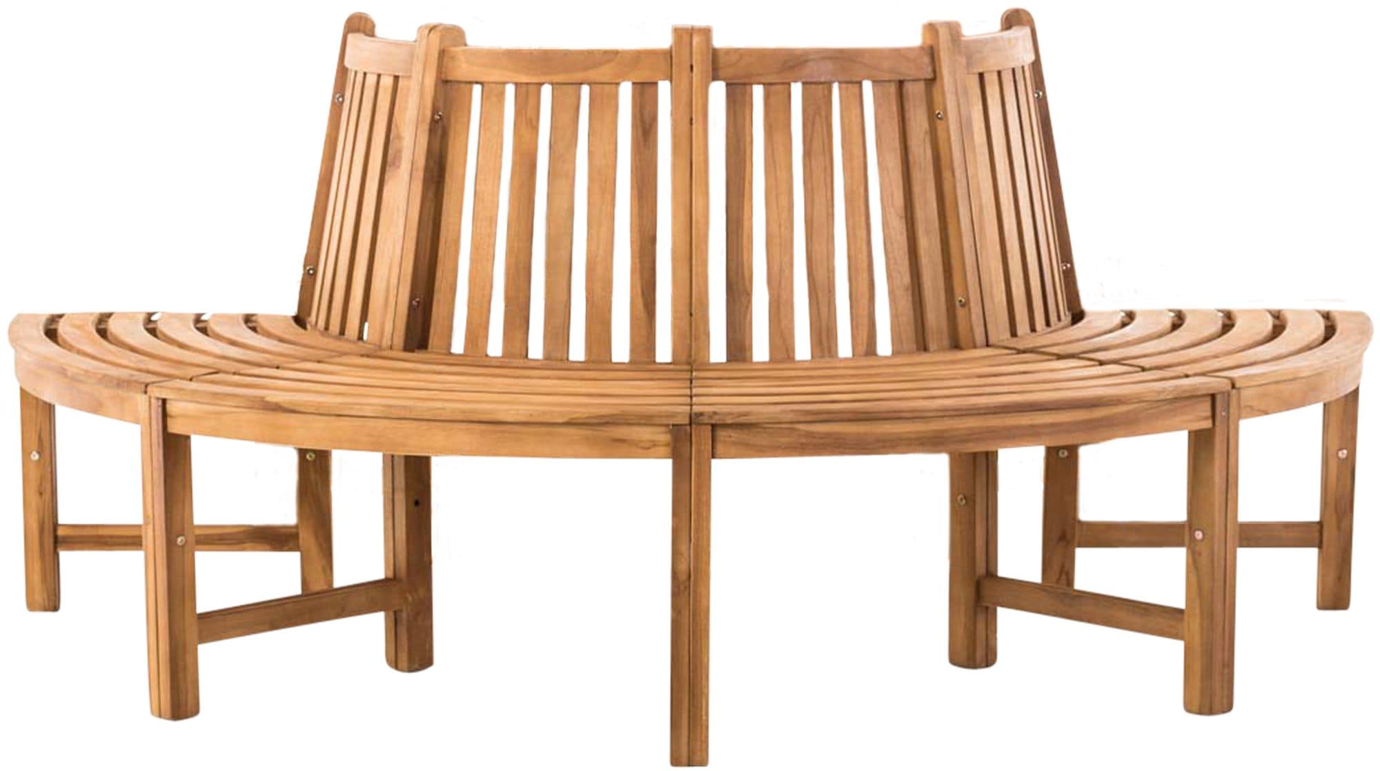 CLP Baumbank Leming I Naturbelassene Holzbank Mit R&uuml;ckenlehne Aus Massivem Teakholz I Bank mit 4 Sitzpl&auml;tzen - Bild 1