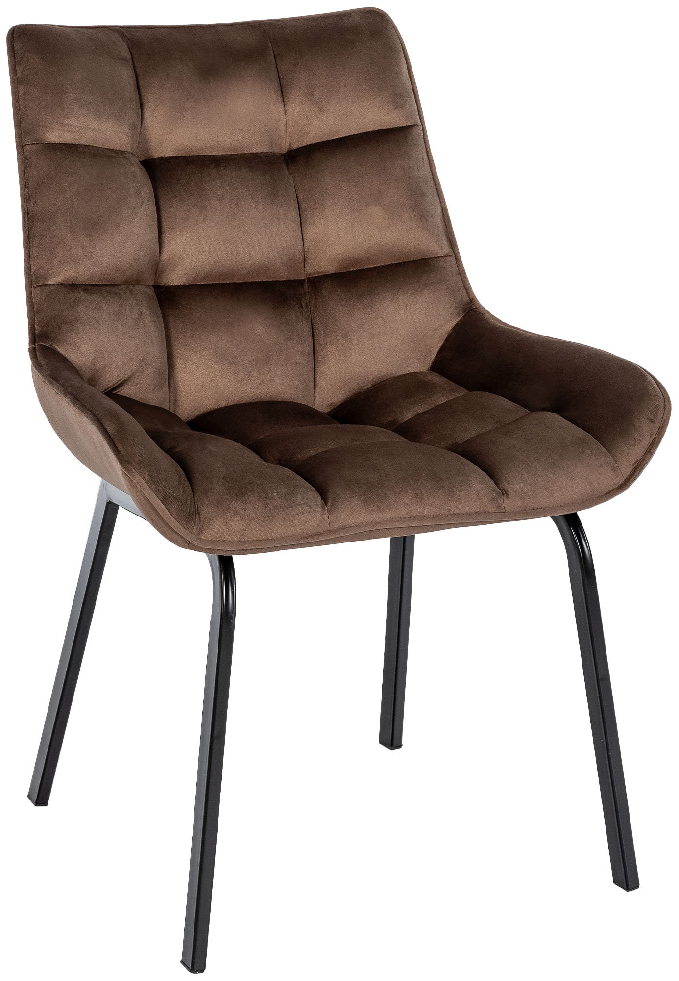 CLP Esszimmerstuhl Saranda I Polsterstuhl mit Stoffbezug oder Samtbezug I K&uuml;chenstuhl mit schwarzem Metallgestell und R&uuml;ckenlehne - Bild 1