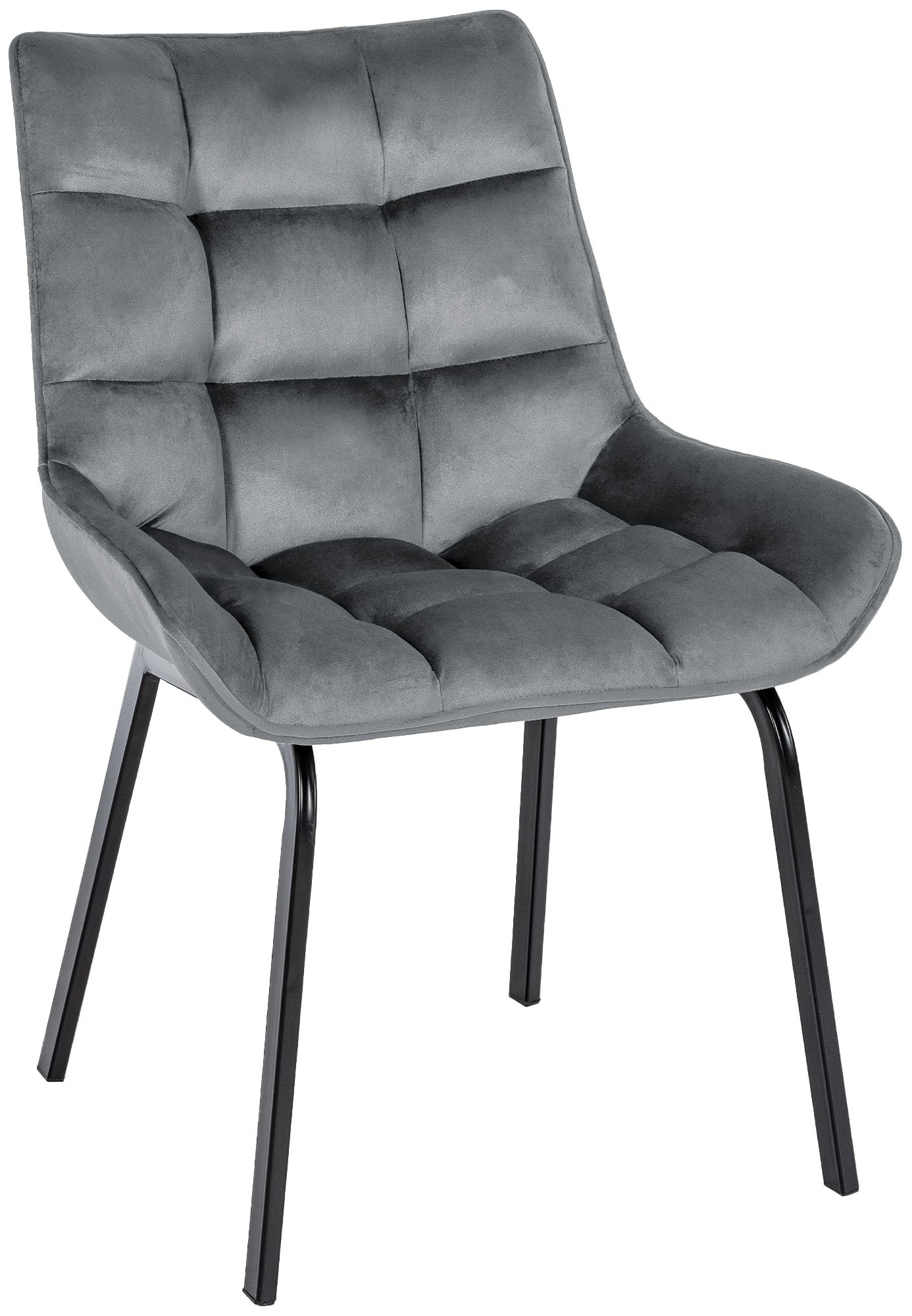 CLP Esszimmerstuhl Saranda I Polsterstuhl mit Stoffbezug oder Samtbezug I K&uuml;chenstuhl mit schwarzem Metallgestell und R&uuml;ckenlehne - Bild 1