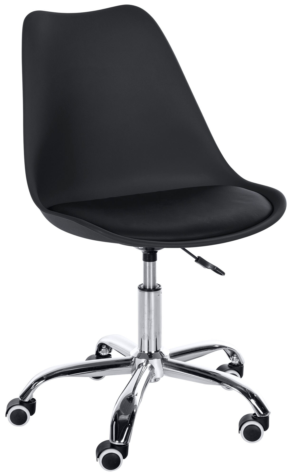 CLP Arbeitshocker Laflin I Gepolsterter Sitz mit Kunstlederbezug I Arbeitsstuhl auf Rollen h&ouml;henverstellbar und drehbar - Bild 1