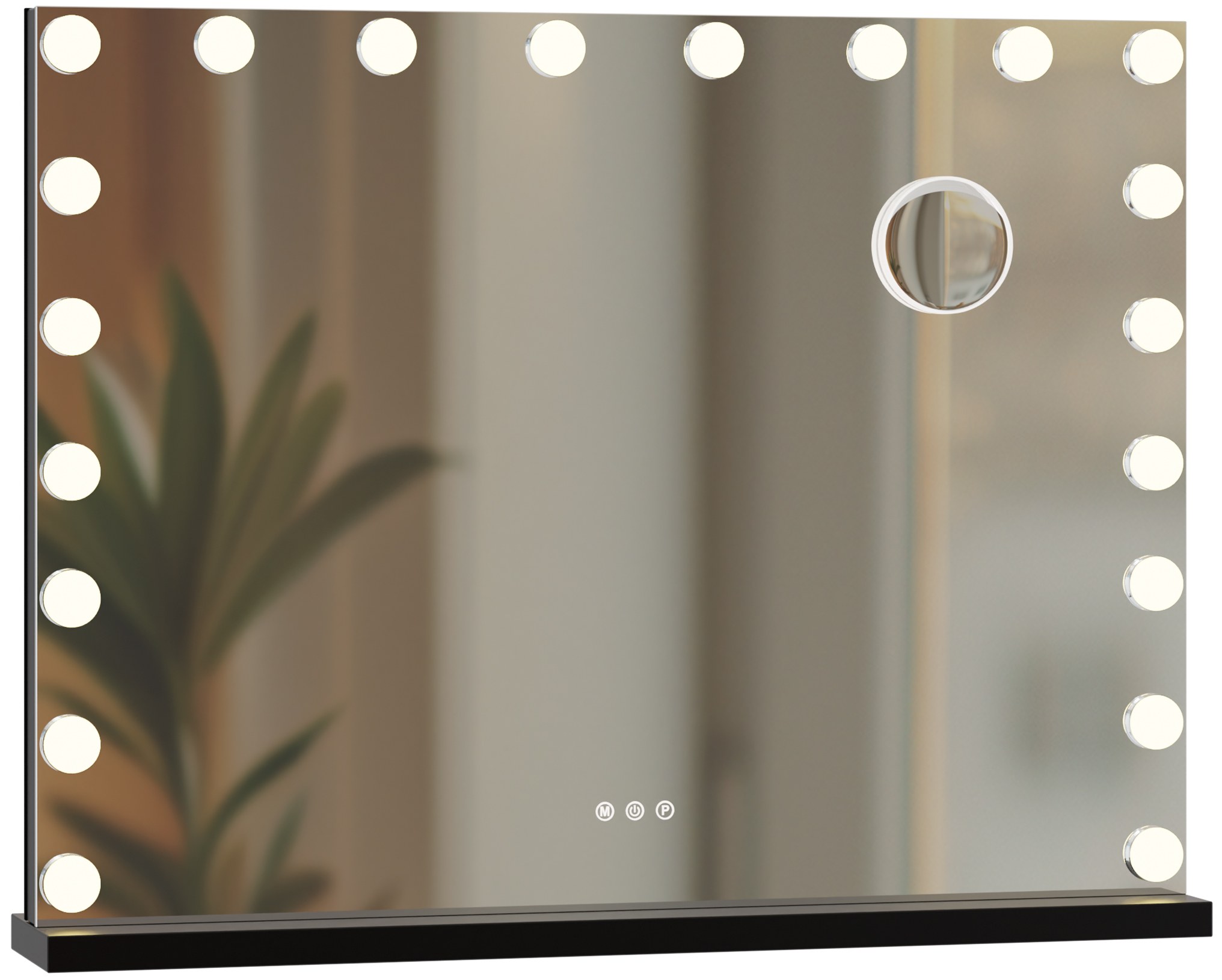 CLP Schminkspiegel Norlina 80x60cm I Kosmetikspiegel mit Vergr&ouml;&szlig;erung I Dimmbare LED-Beleuchtung I Schminktisch mit 3 Licht-Modi - Bild 1