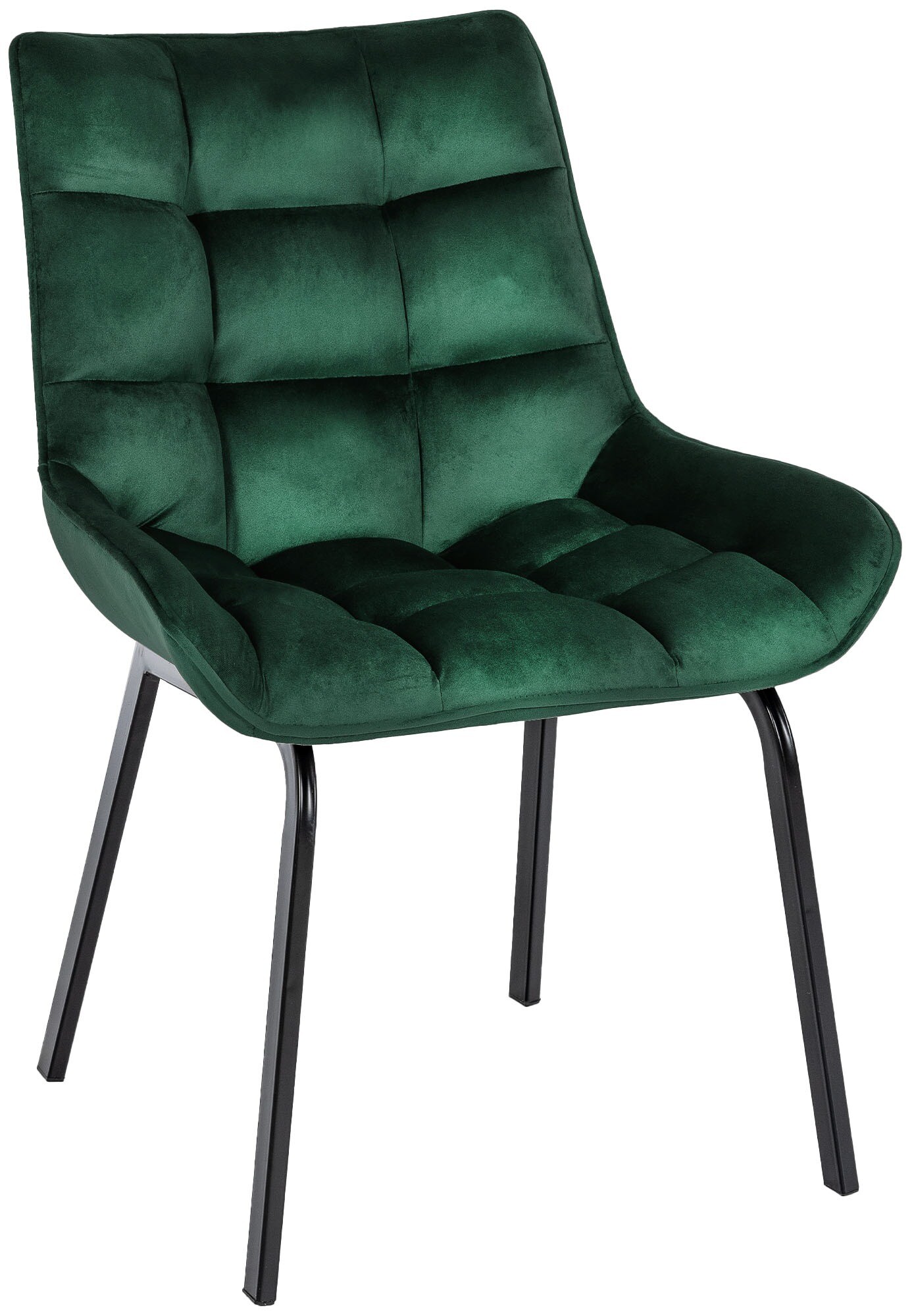 CLP Esszimmerstuhl Saranda I Polsterstuhl mit Stoffbezug oder Samtbezug I K&uuml;chenstuhl mit schwarzem Metallgestell und R&uuml;ckenlehne - Bild 1