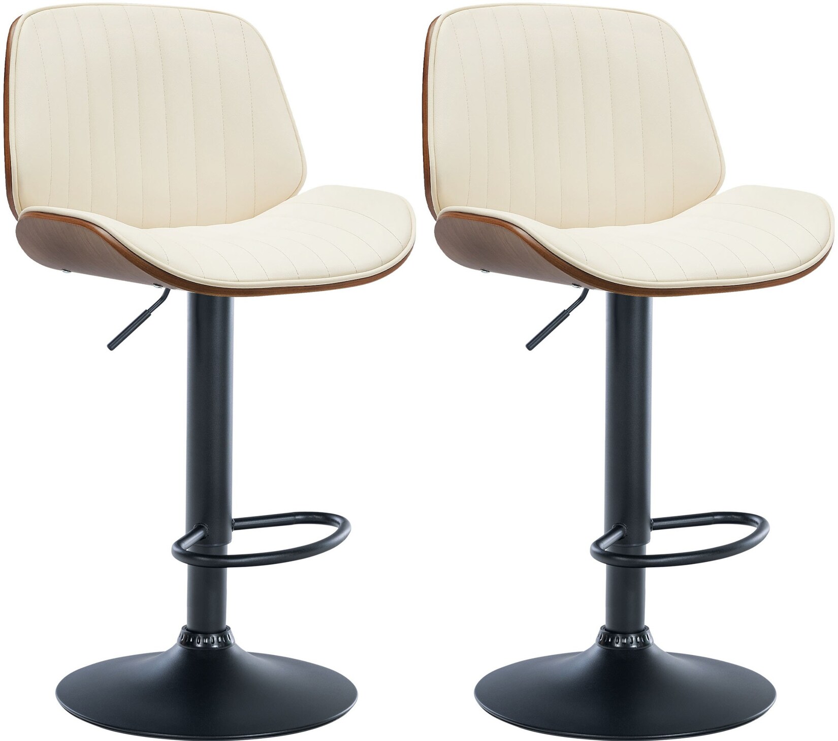 CLP 2er Set Barhocker Nova I Kunstleder-Bezug I Höhenverstellbarer Barstuhl | 04255716333652