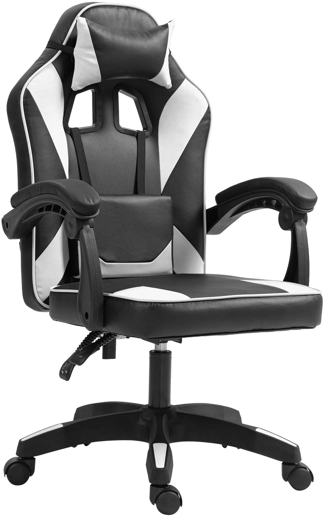 CLP Bürostuhl Orkney I Ergonomischer Gamingstuhl mit Kunstlederbezug I Schreibtischstuhl mit verstellbarer Rückenlehne und Kopfstütze