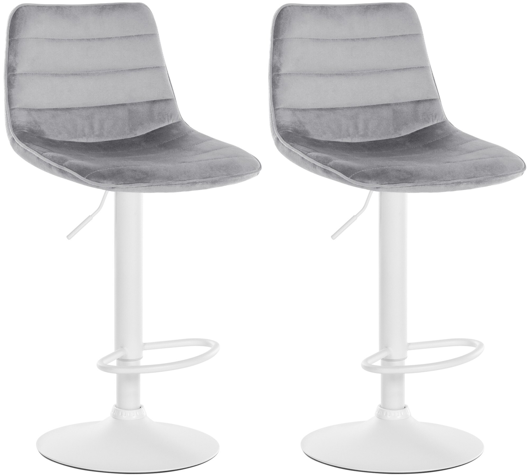CLP 2er Set Barhocker Lex I Samt-Bezug I H&ouml;henverstellbar - Bild 1