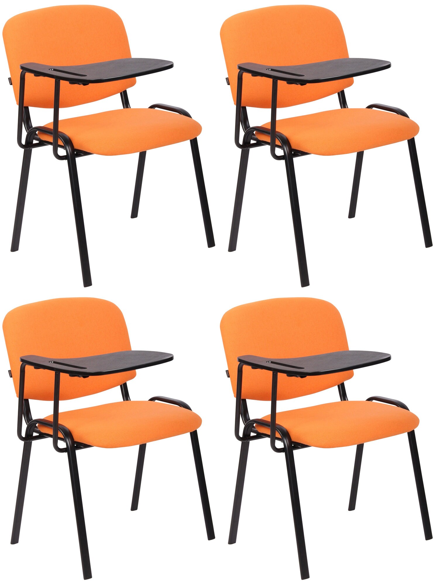 CLP 4er Set Stuhl Ken Mit Klapptisch Stoff I Gepolsterter Schulungsstuhl Mit Schreibtafel - Bild 1