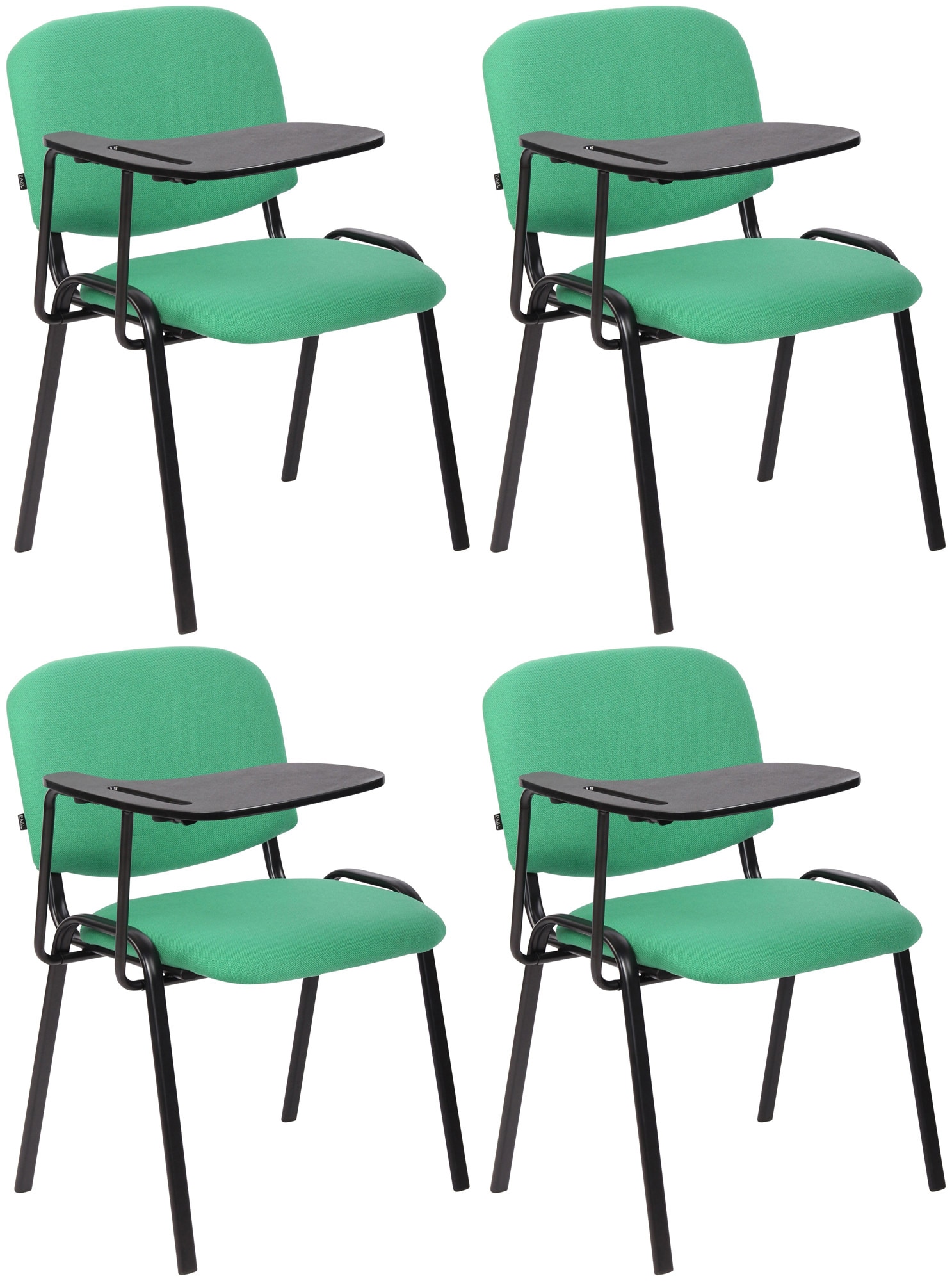 CLP 4er Set Stuhl Ken Mit Klapptisch Stoff I Gepolsterter Schulungsstuhl Mit Schreibtafel - Bild 1