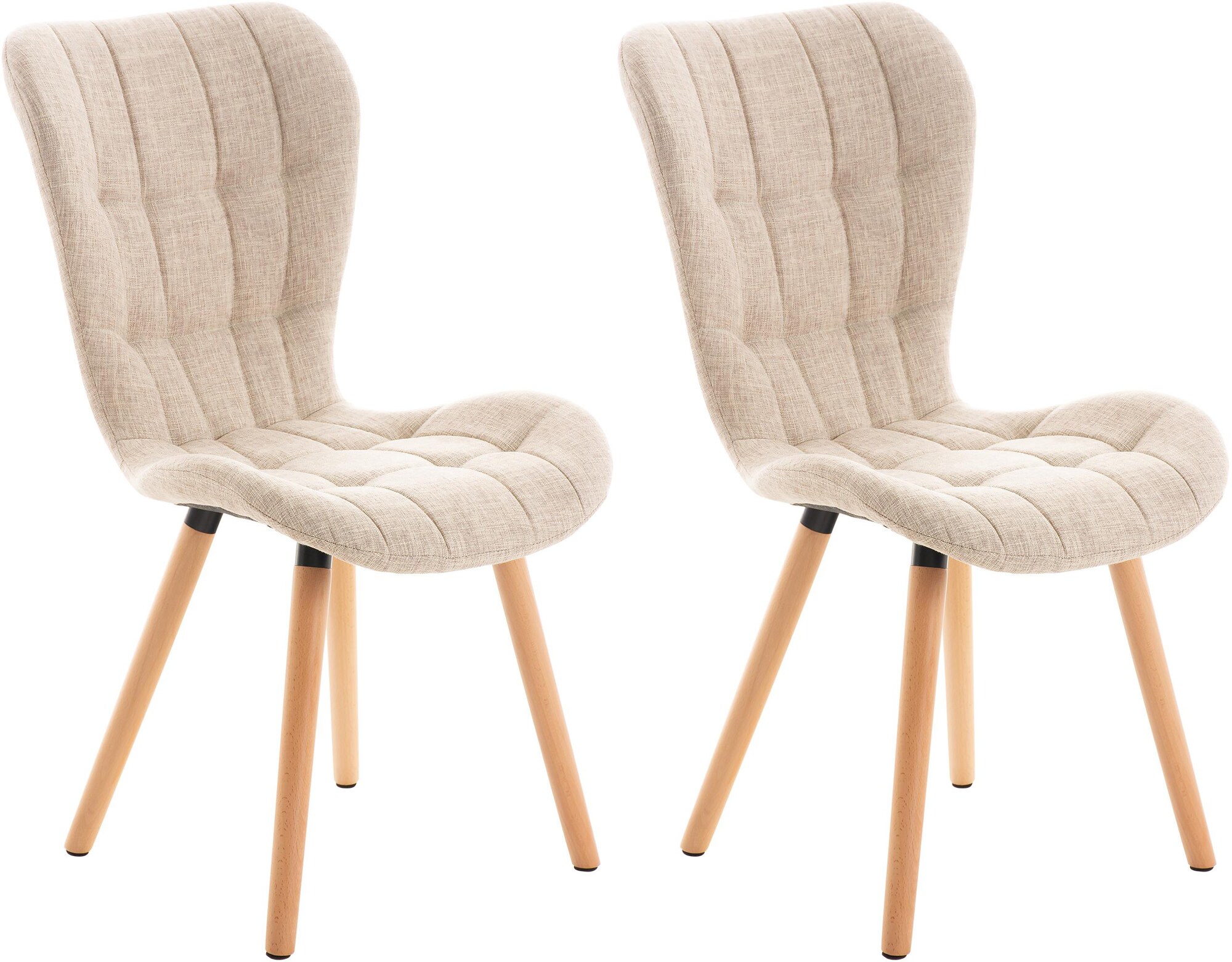 CLP 2er Set Esszimmerstuhl Elda I Stoff, Kunstleder, Samt I Lehnstuhl Mit Robustem Holzgestell Und Stilvollen Ziern&auml;hten - Bild 1