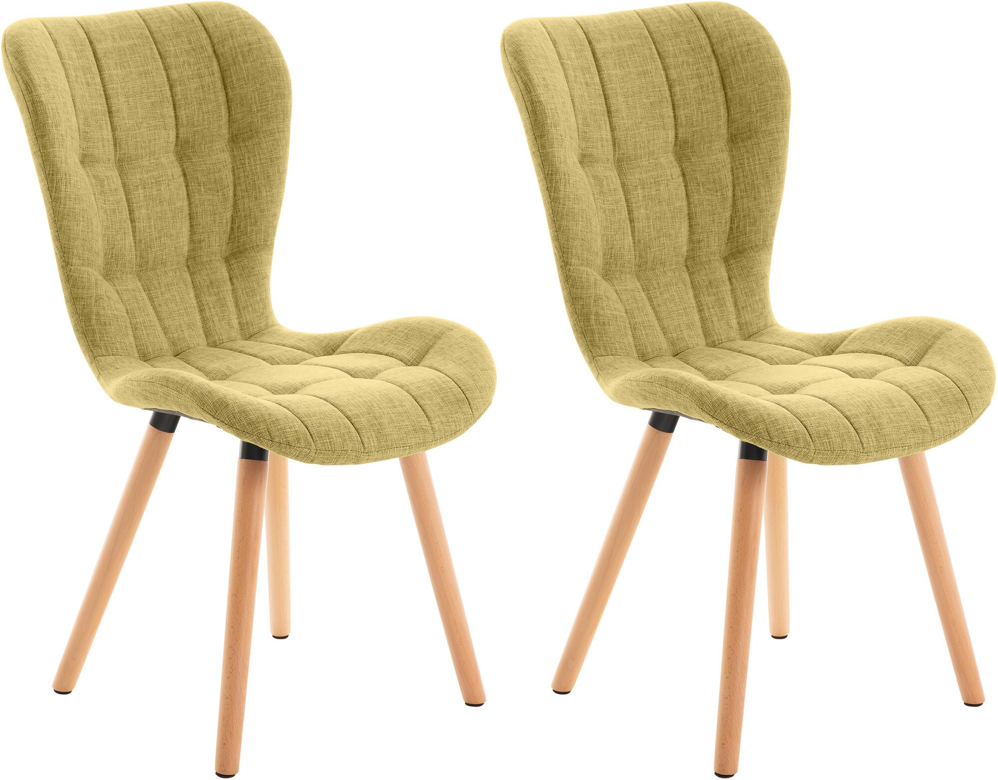 CLP 2er Set Esszimmerstuhl Elda I Stoff, Kunstleder, Samt I Lehnstuhl Mit Robustem Holzgestell Und Stilvollen Ziern&auml;hten - Bild 1