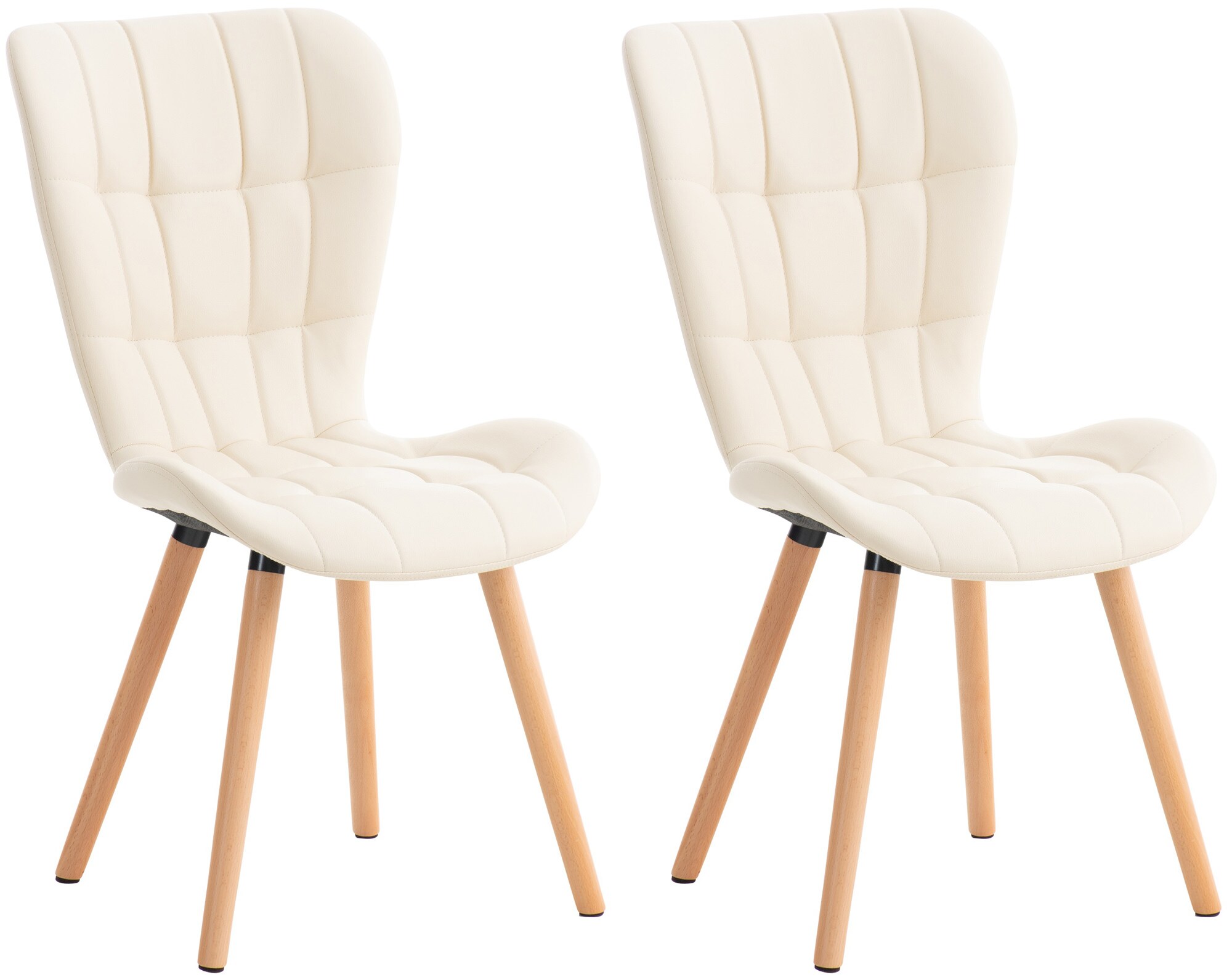 CLP 2er Set Esszimmerstuhl Elda I Stoff, Kunstleder, Samt I Lehnstuhl Mit Robustem Holzgestell Und Stilvollen Ziern&auml;hten - Bild 1