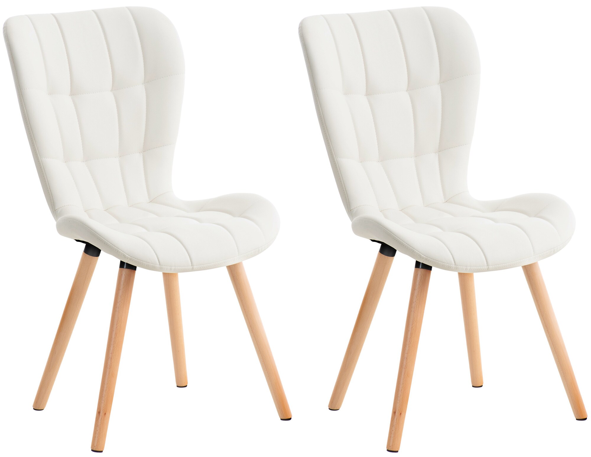 CLP 2er Set Esszimmerstuhl Elda I Stoff, Kunstleder, Samt I Lehnstuhl Mit Robustem Holzgestell Und Stilvollen Ziern&auml;hten - Bild 1