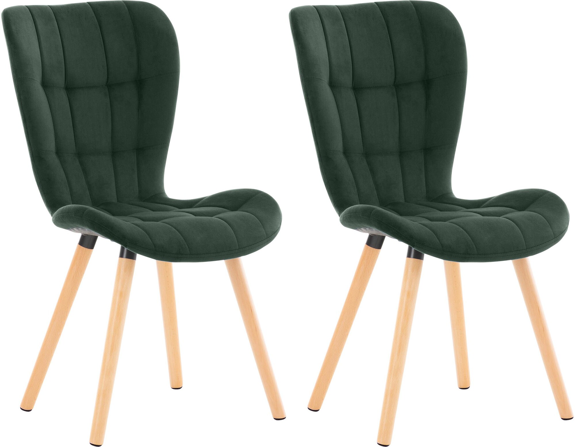 CLP 2er Set Esszimmerstuhl Elda I Stoff, Kunstleder, Samt I Lehnstuhl Mit Robustem Holzgestell Und Stilvollen Ziern&auml;hten - Bild 1