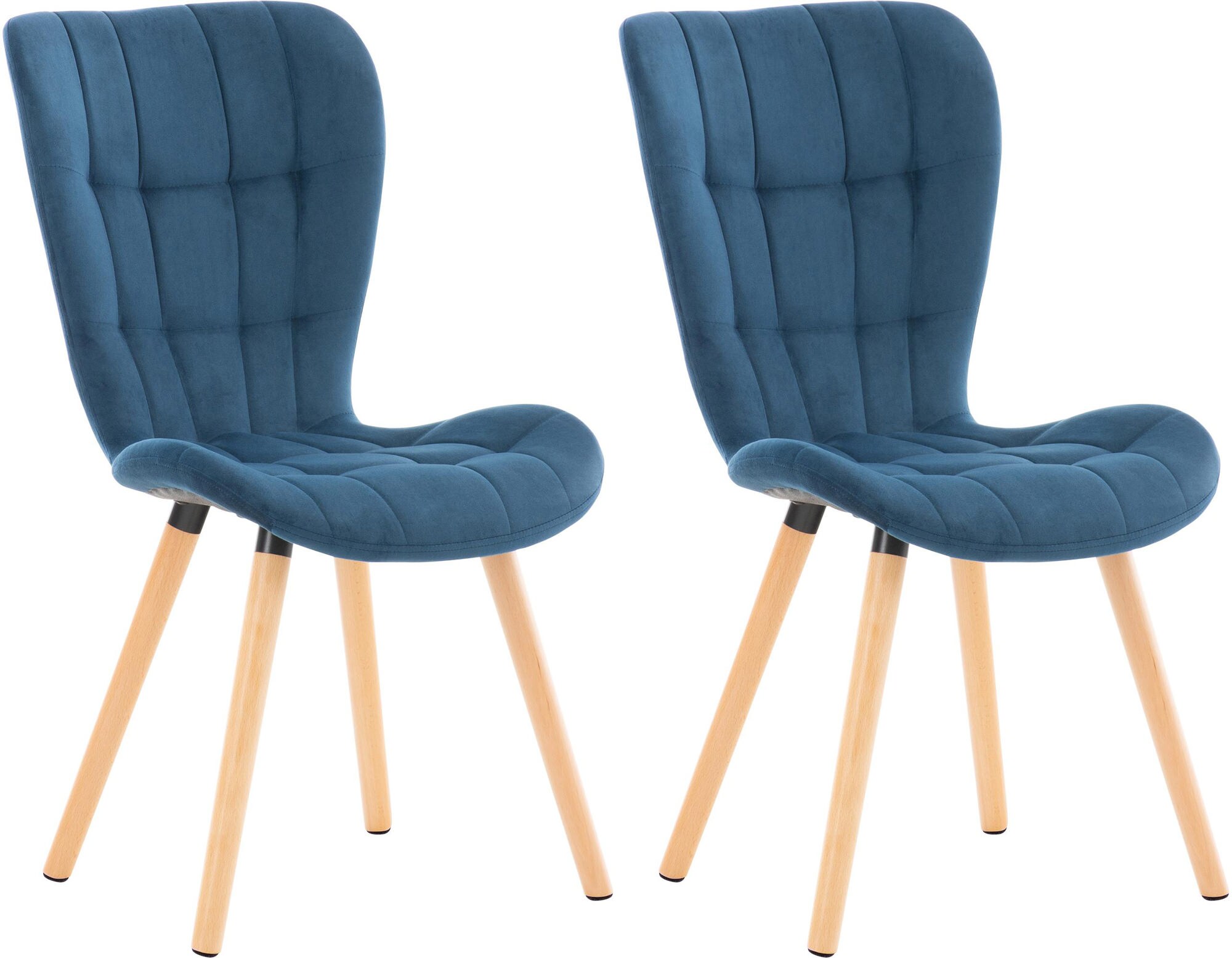 CLP 2er Set Esszimmerstuhl Elda I Stoff, Kunstleder, Samt I Lehnstuhl Mit Robustem Holzgestell Und Stilvollen Ziern&auml;hten - Bild 1