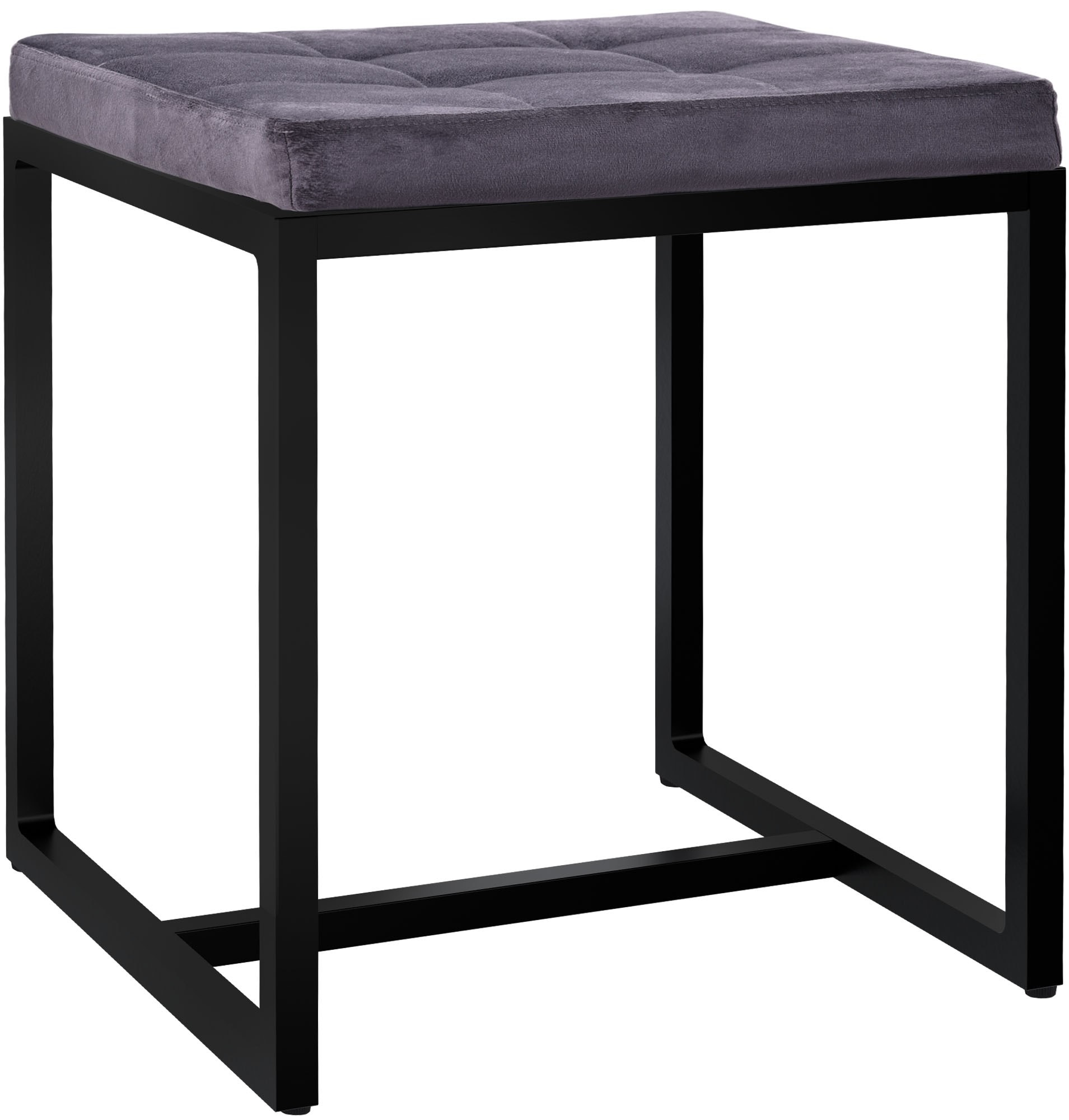 CLP Sitzhocker Barci I Moderner Hocker | Hochwertiger Polsterhocker mit schwarz pulverbeschichteten Eisengestell - Bild 1