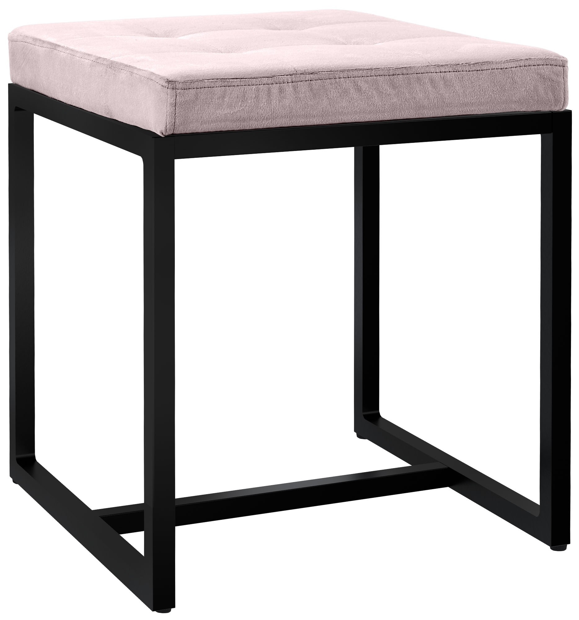 CLP Sitzhocker Barci I Moderner Hocker | Hochwertiger Polsterhocker mit schwarz pulverbeschichteten Eisengestell - Bild 1