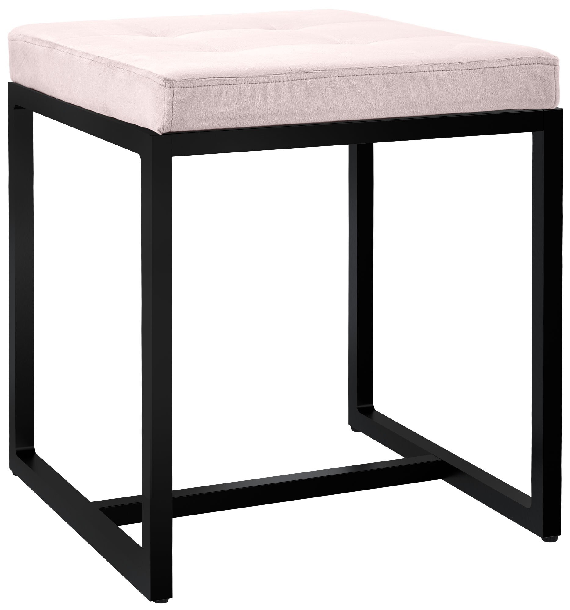 CLP Sitzhocker Barci I Moderner Hocker | Hochwertiger Polsterhocker mit schwarz pulverbeschichteten Eisengestell - Bild 1