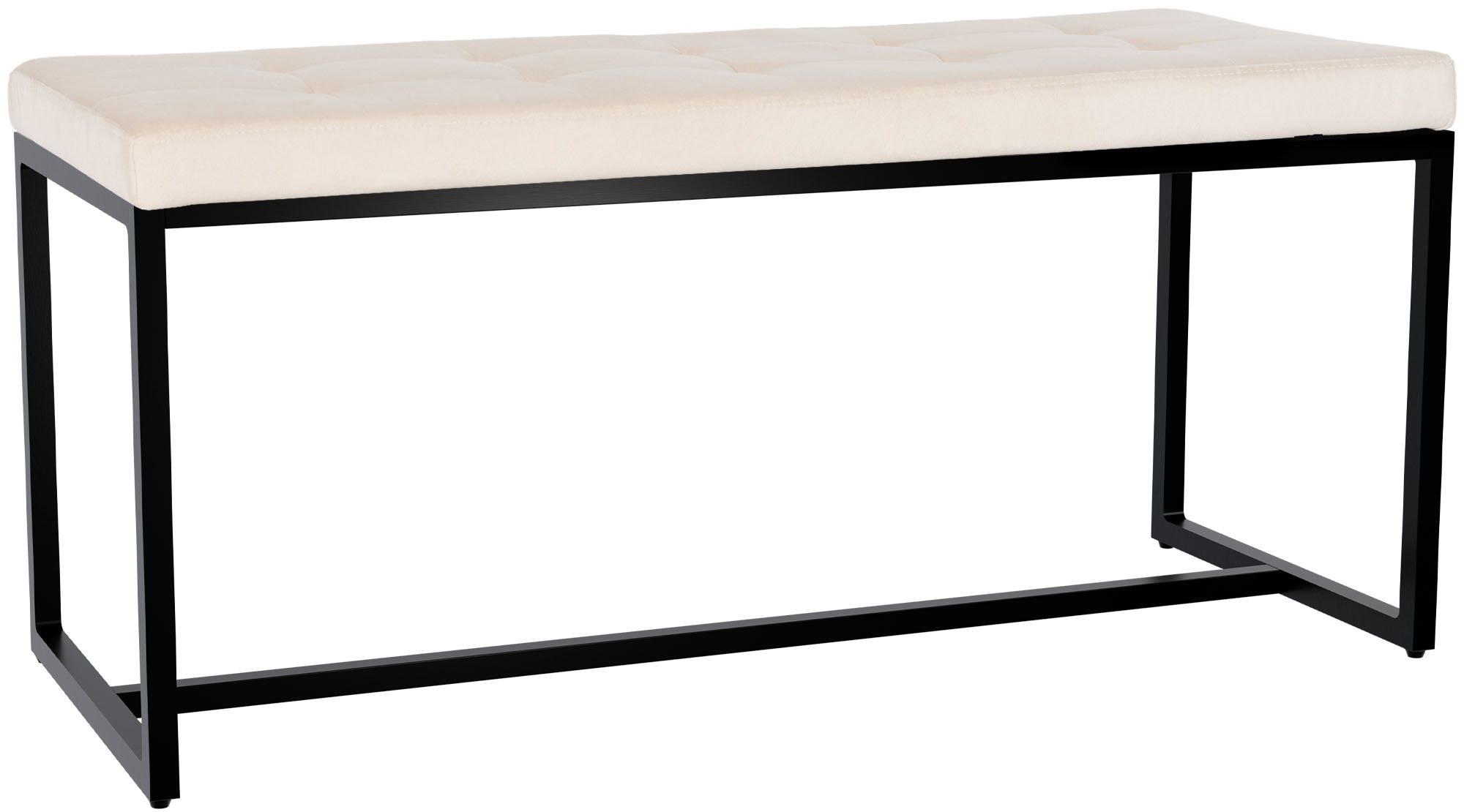 CLP Sitzbank Barci I Moderne Bank | Hochwertige Polsterbank mit schwarz pulverbeschichteten Eisengestell - Bild 1