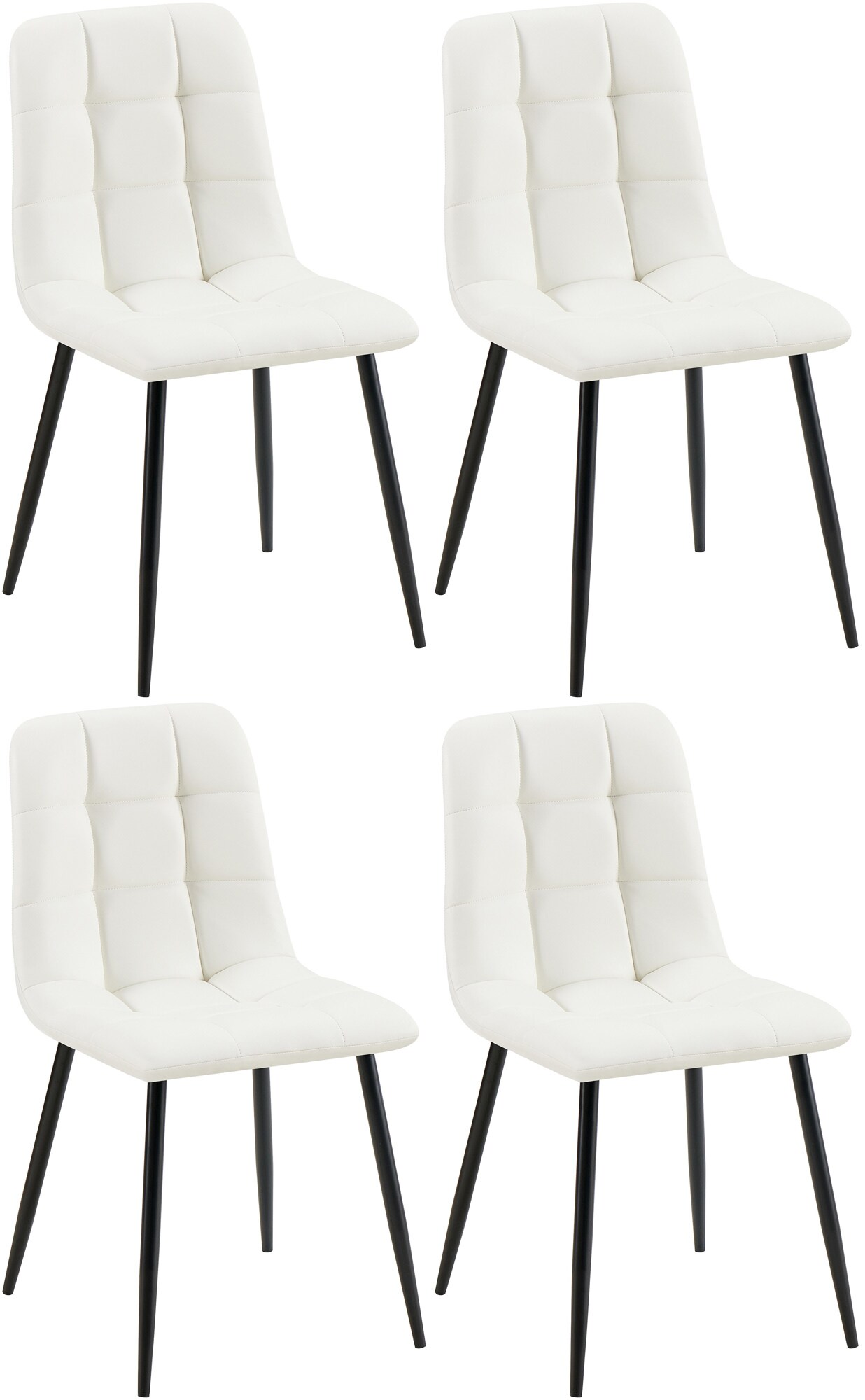 CLP 4er Set Esszimmerstuhl Antibes Kunstleder I Gesteppter Polsterstuhl I K&uuml;chenstuhl Mit Bodenschonern - Bild 1